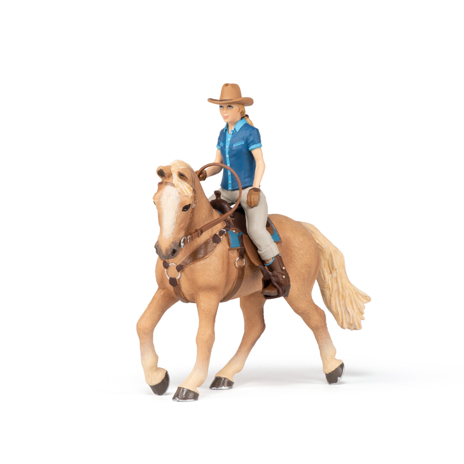 papo-horses-cheval-western-et-sa-cavali-re-figurine-ranch image 6