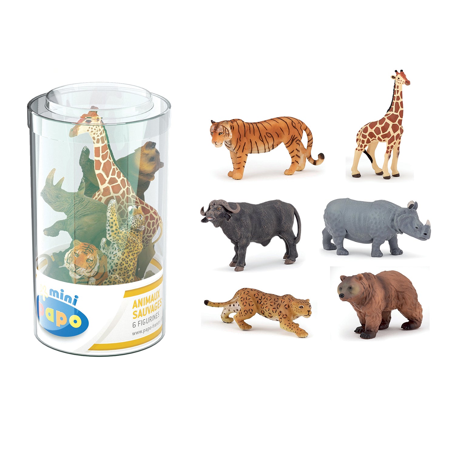 papo-mini-papo-mini-plus-sauvages-lot-6-figurines-animaux image 1
