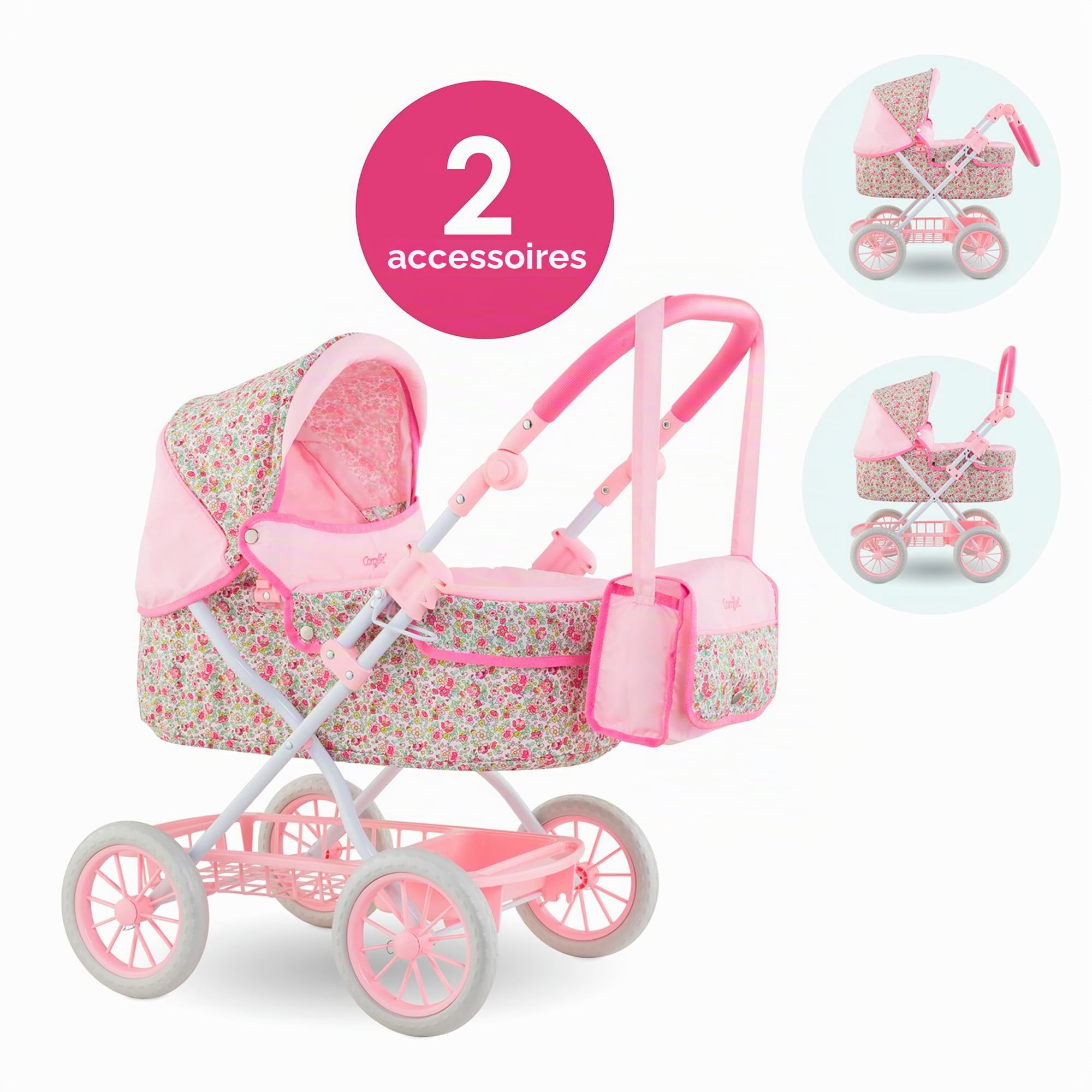 corolle-mon-grand-poupon-landau-fleuri-landau-36-52-cm-pliable image 2