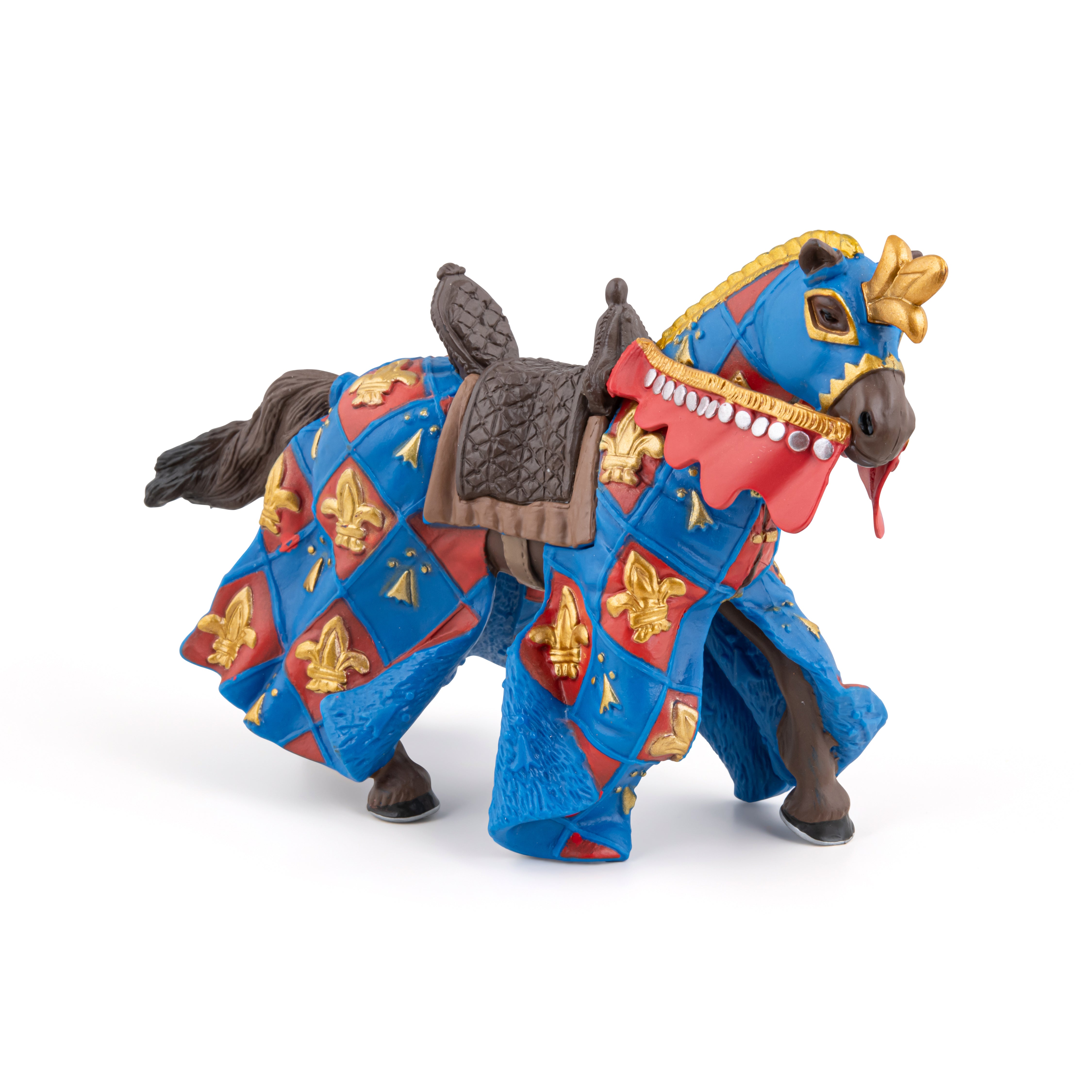 papo-medieval-cheval-bleu-fleur-de-lys-figurine-destrier image 3