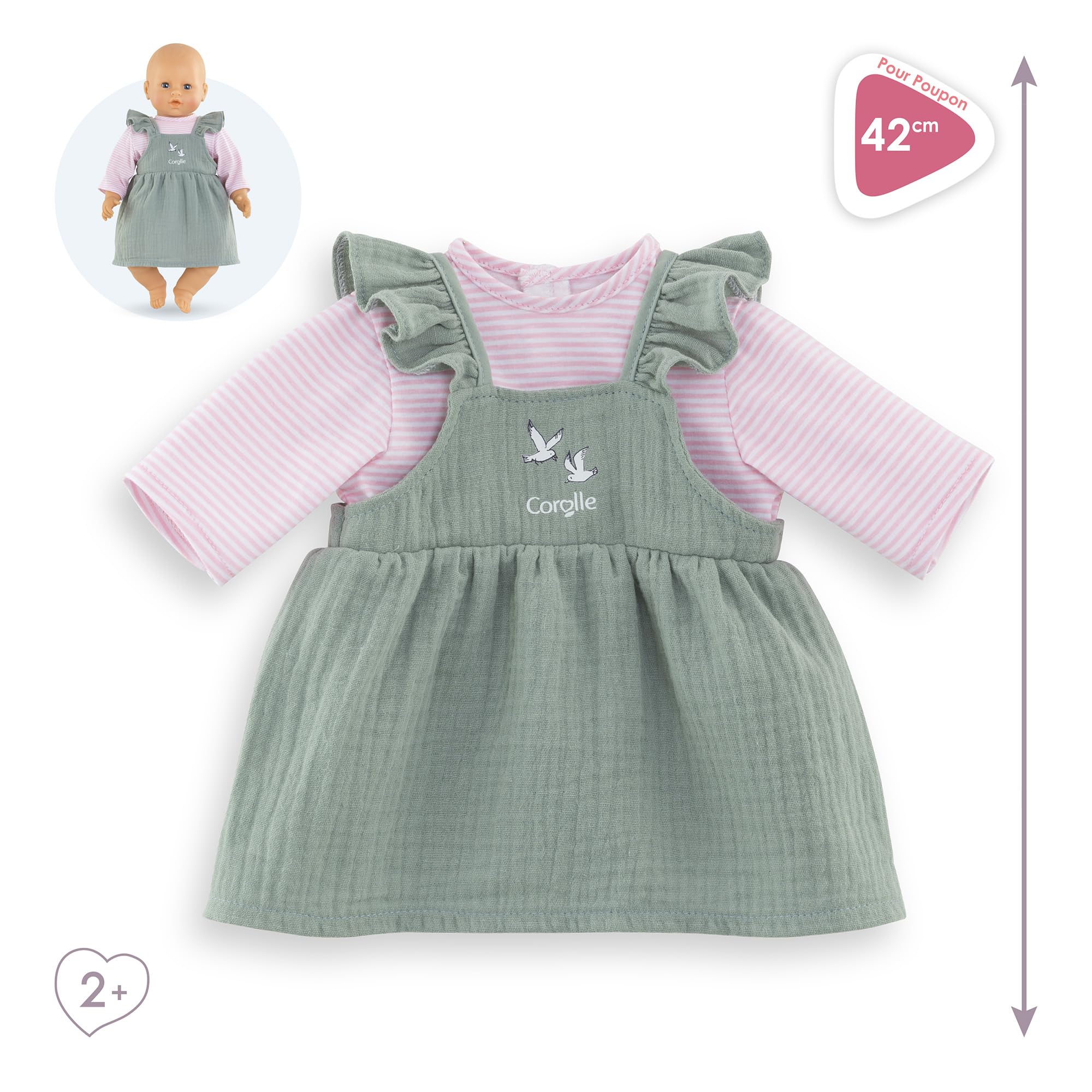 corolle-mon-grand-robe-volants-t-shirt-poup-e-42-cm-2-ans image 2