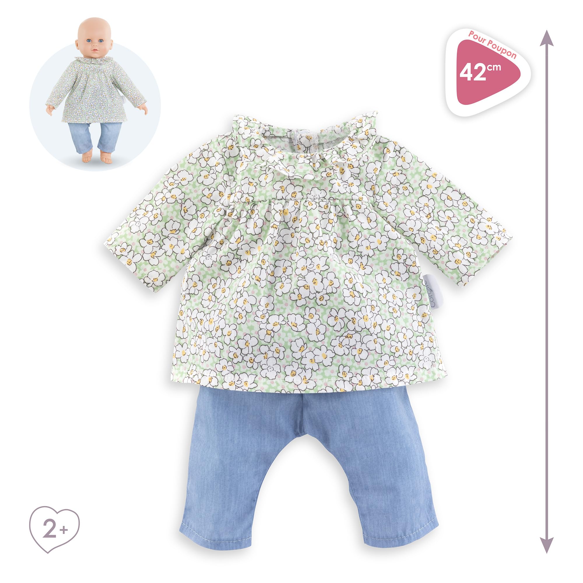 corolle-mon-grand-poupon-blouse-et-pantalon-42-cm-ensemble image 2