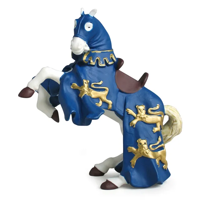 papo-medieval-cheval-du-roi-richard-figurine-bleu image 1