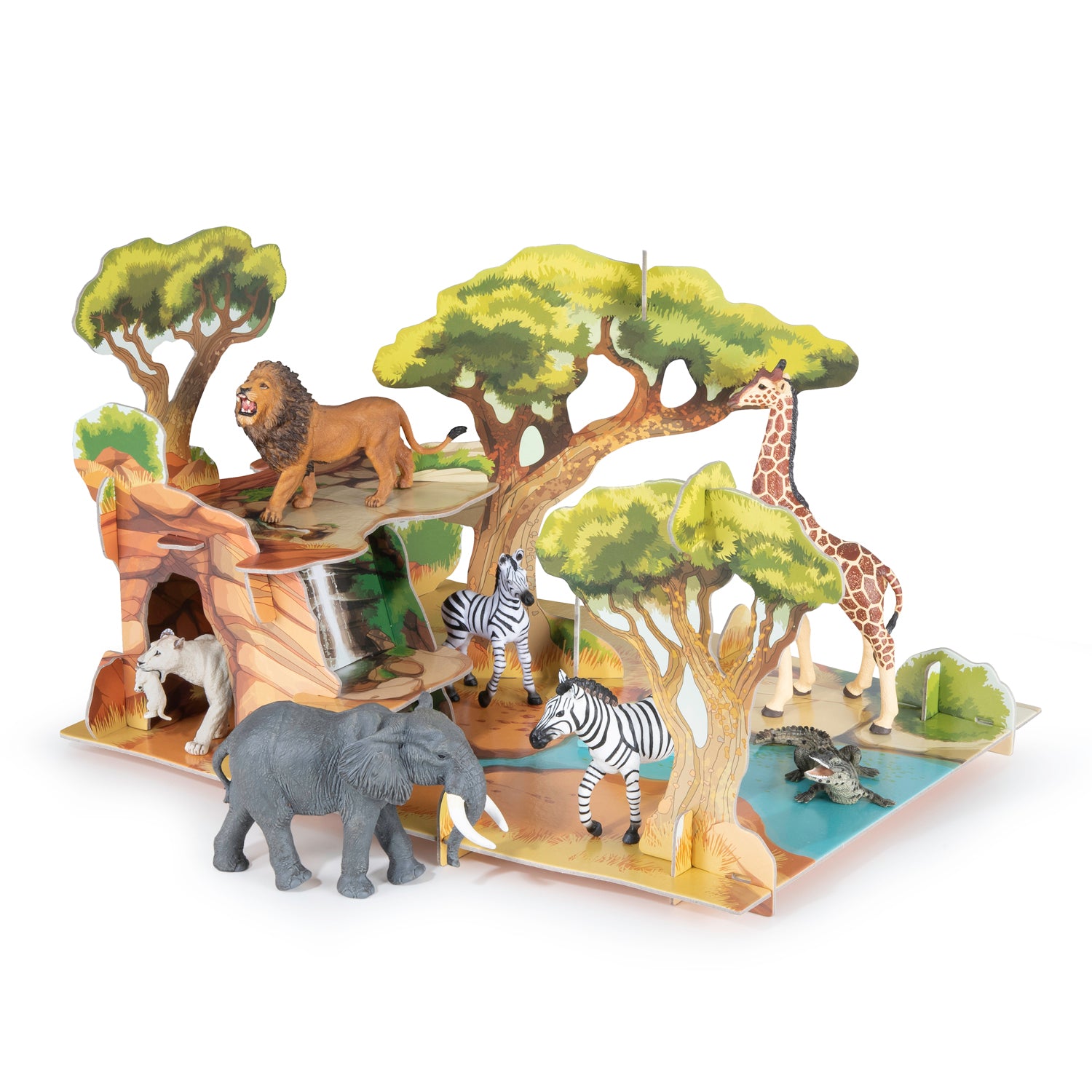 papo-wildlife-la-savane-d-cor-carton-xxl-isiplay image 1