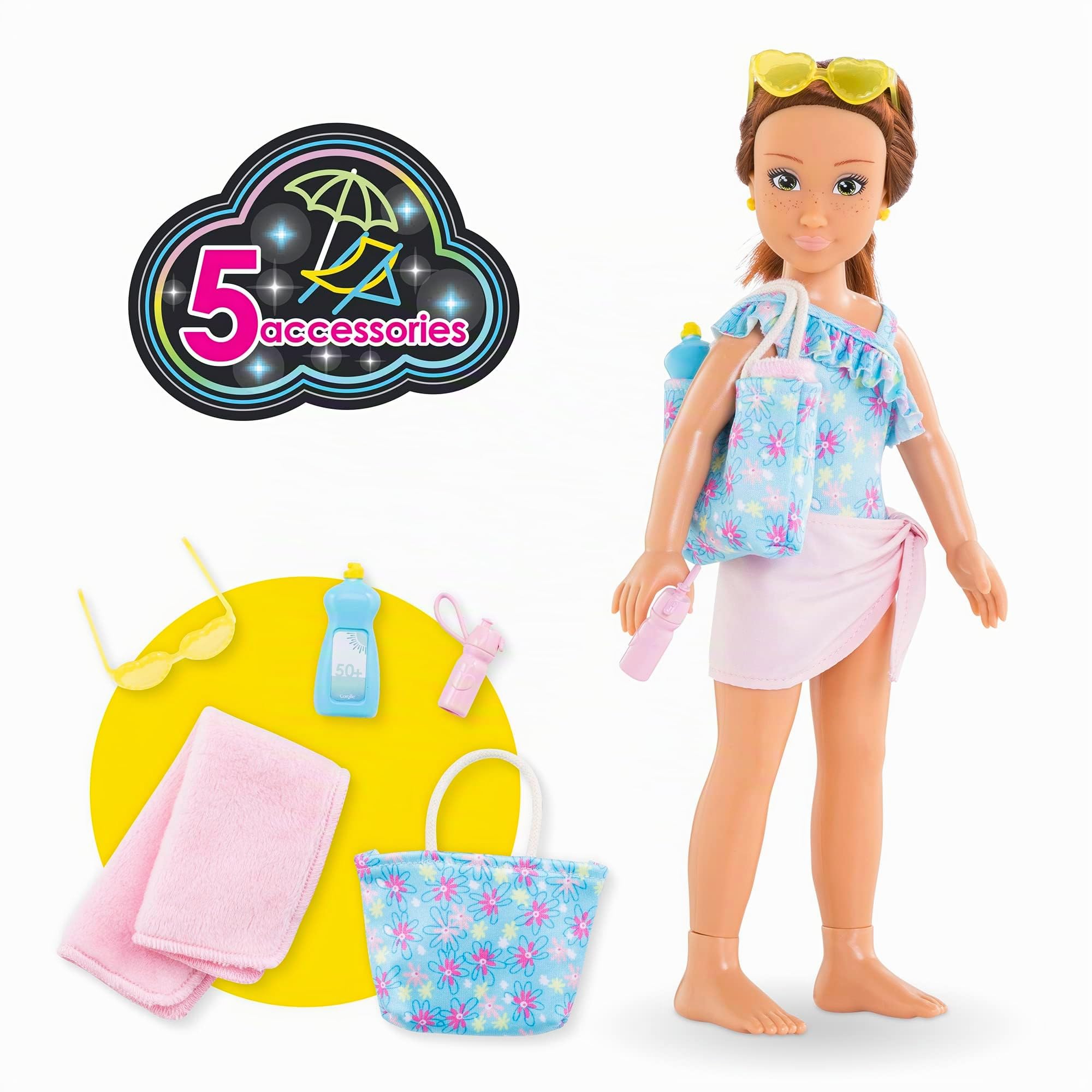 corolle-girls-coffret-zo-la-plage-poup-e-28cm-5-accessoires image 2