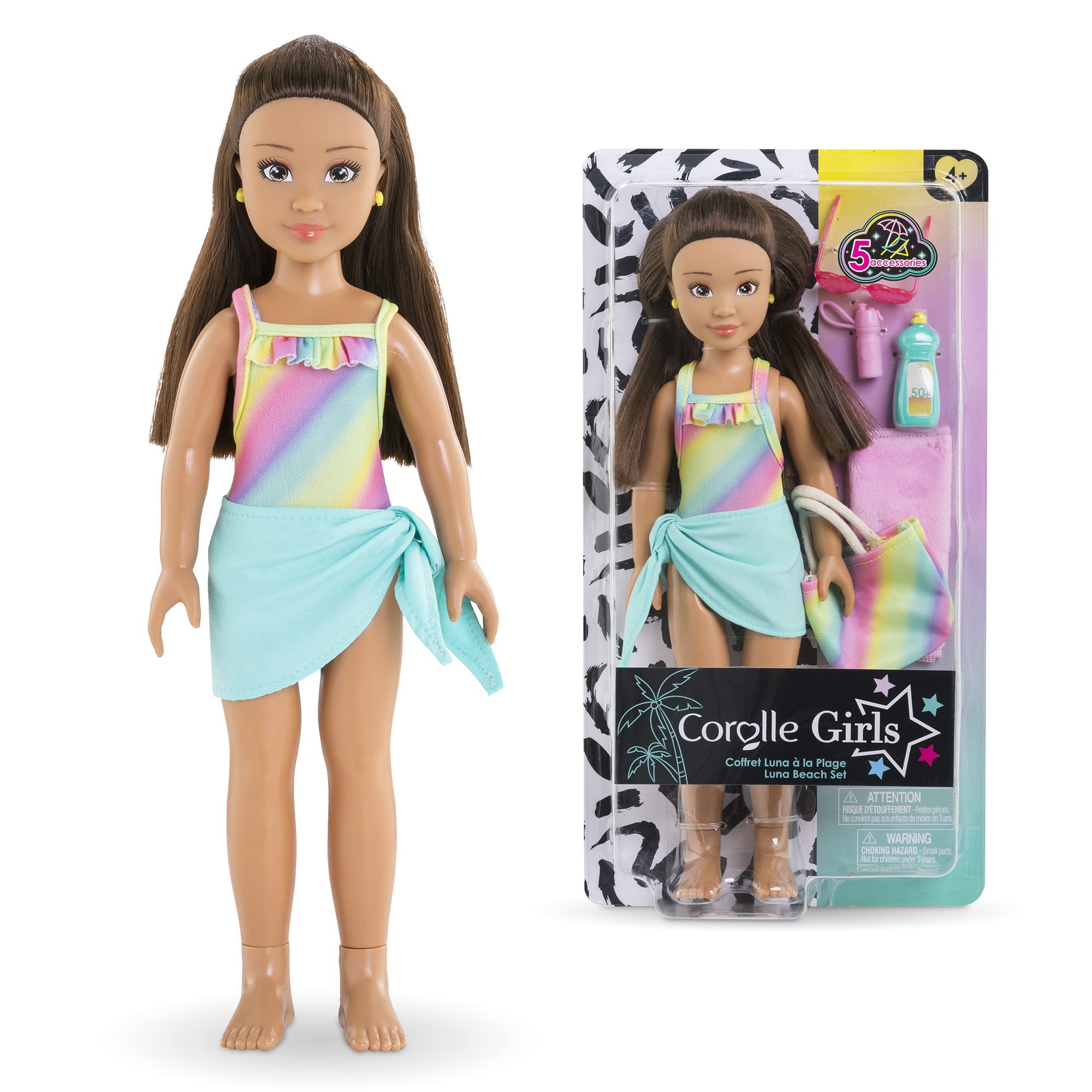 corolle-girls-coffret-luna-la-plage-poup-e-28cm-5-accessoires image 1