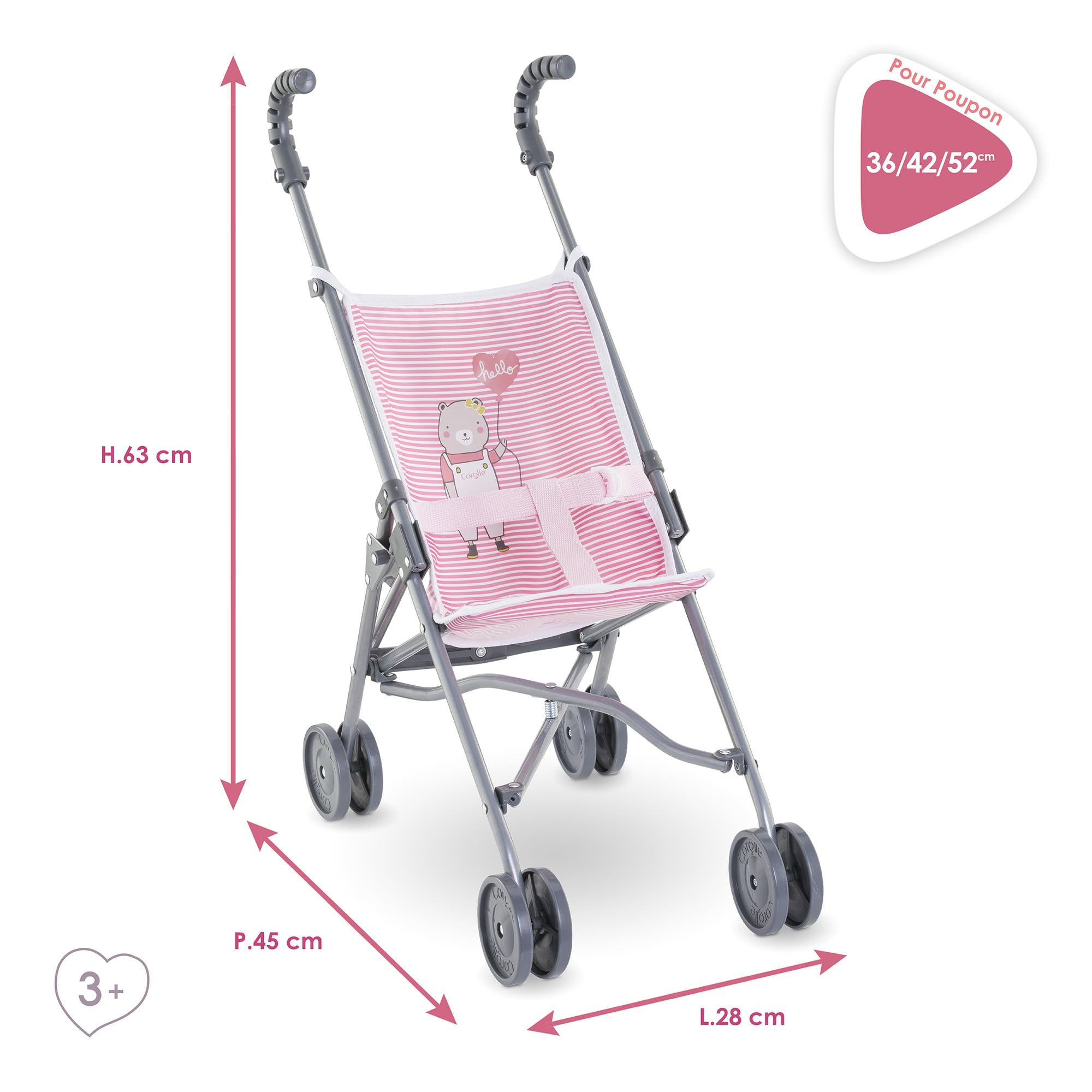 corolle-mon-grand-poupon-poussette-canne-rose-36-42cm image 5