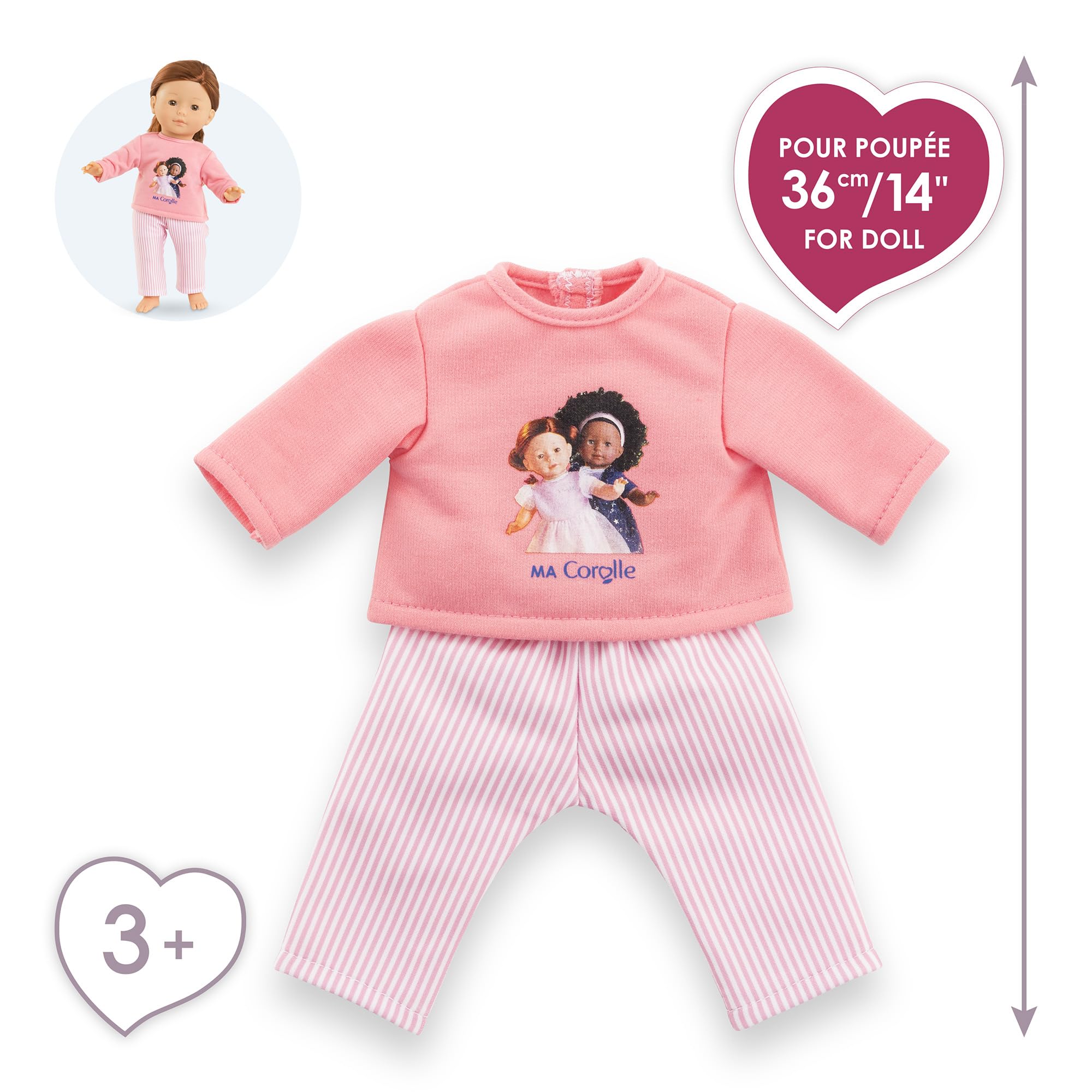 corolle-ma-corolle-pyjama-rose-2-pi-ces-poup-e-36-cm image 2