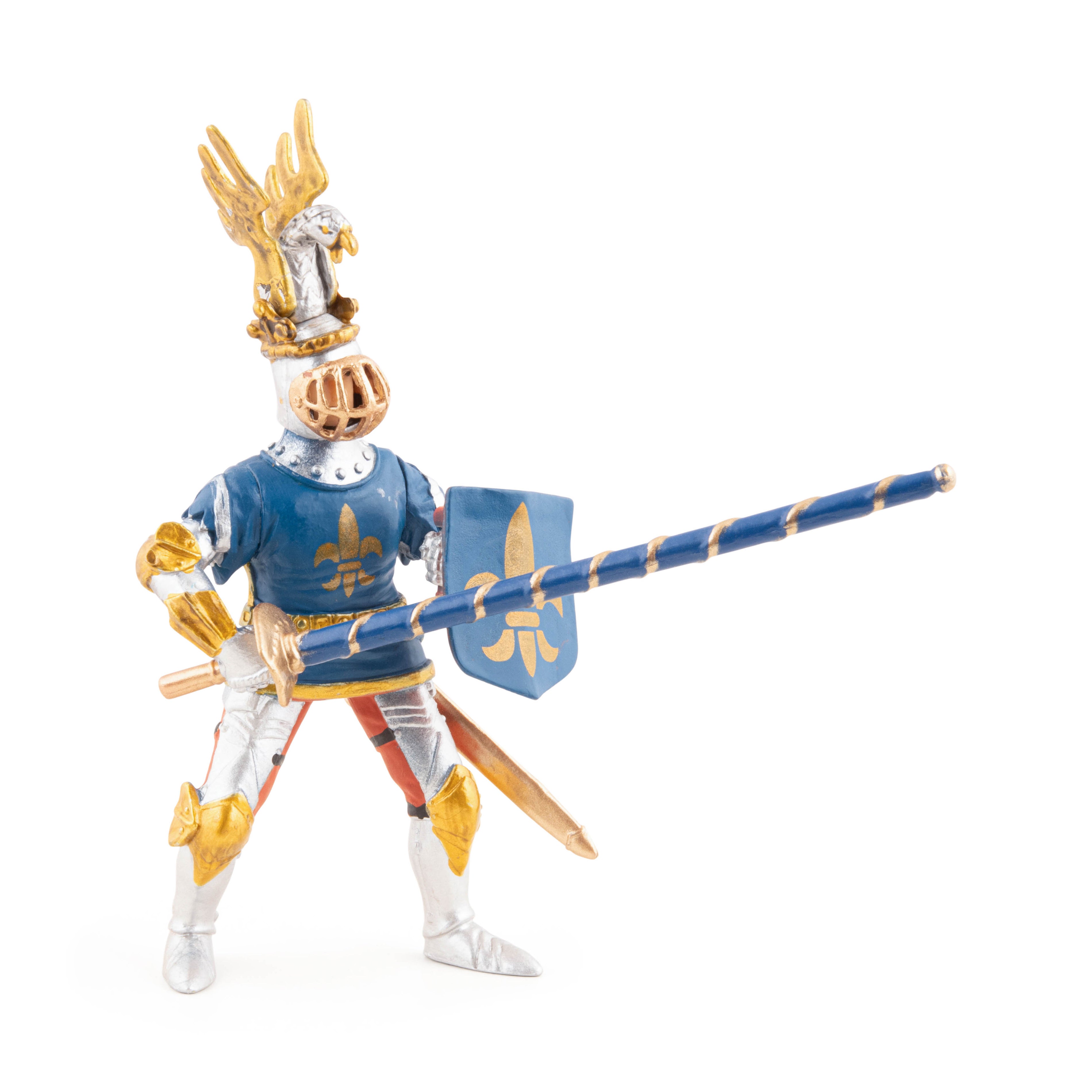 papo-medieval-chevalier-bleu-fleur-de-lys-figurine-ch-teau image 2