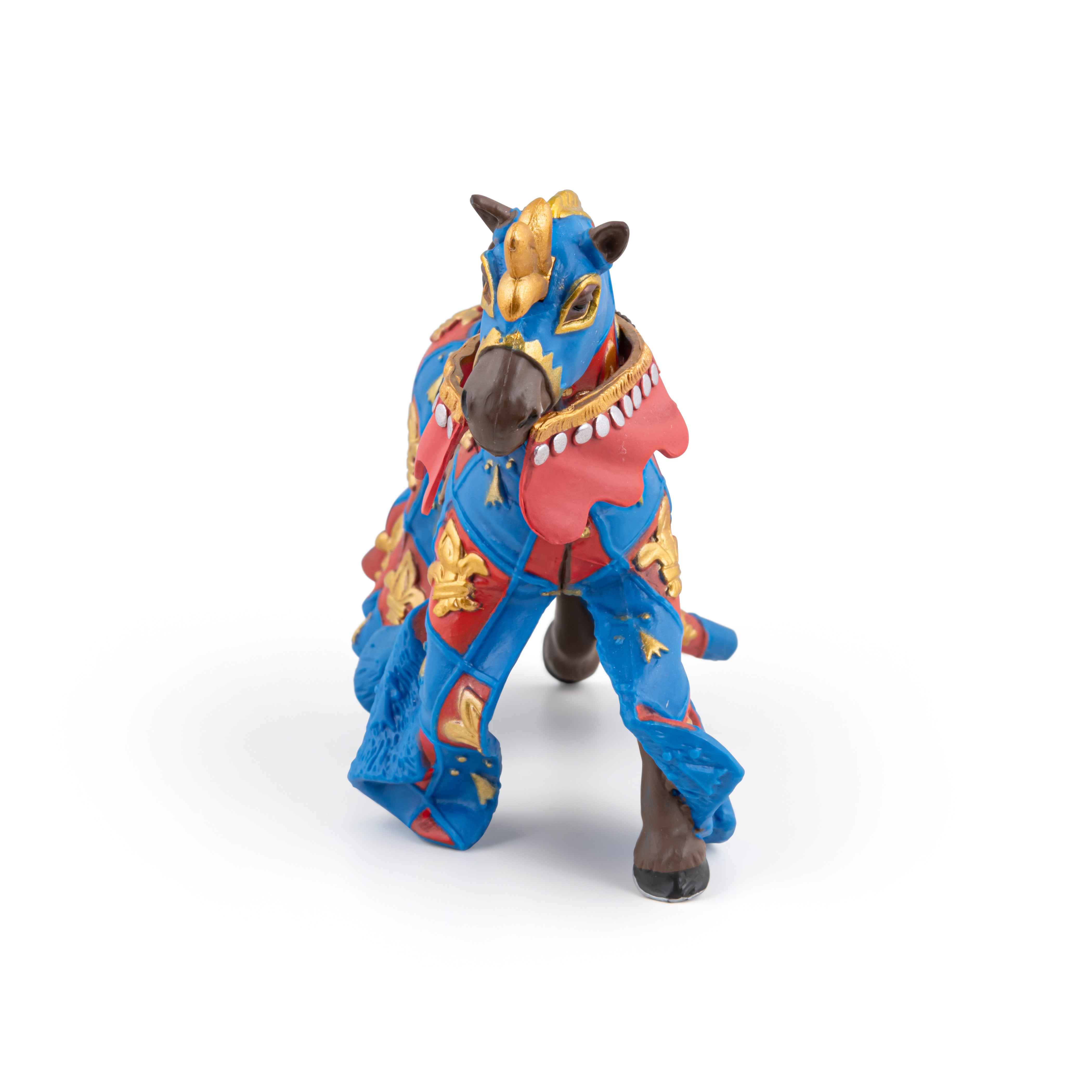 papo-medieval-cheval-bleu-fleur-de-lys-figurine-destrier image 4