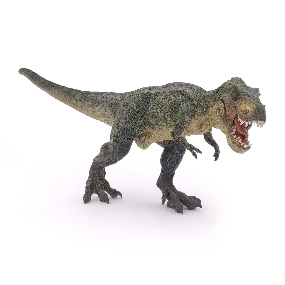 papo-dinosaurs-figurine-t-rex-courant-vert-m-choire-articul-e image 1
