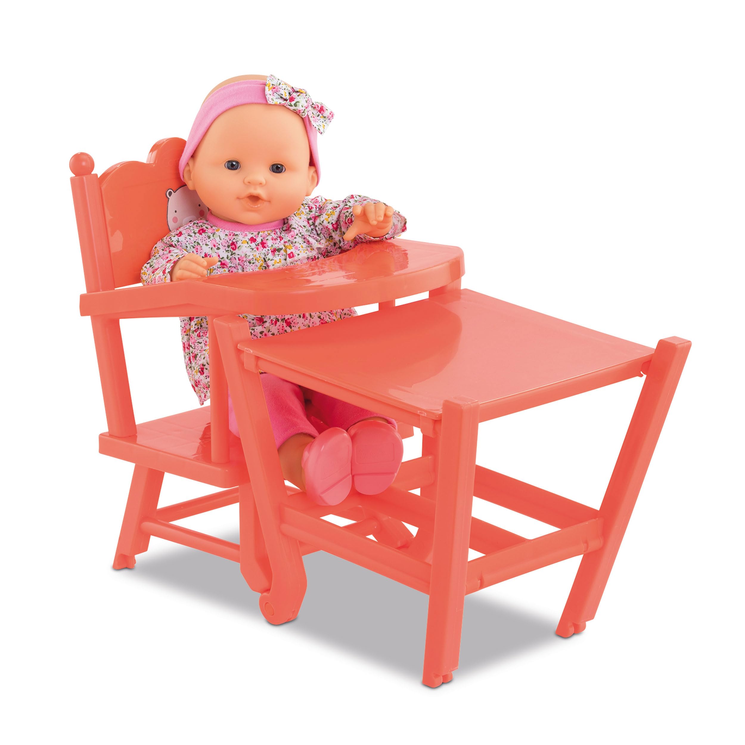 corolle-mon-grand-chaise-haute-accessoire-poupon-36-42cm-corail image 3