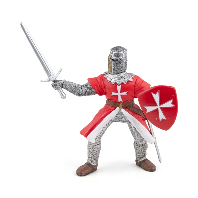 papo-medieval-chevalier-de-malte-figurine-crois-cape-noire image 1