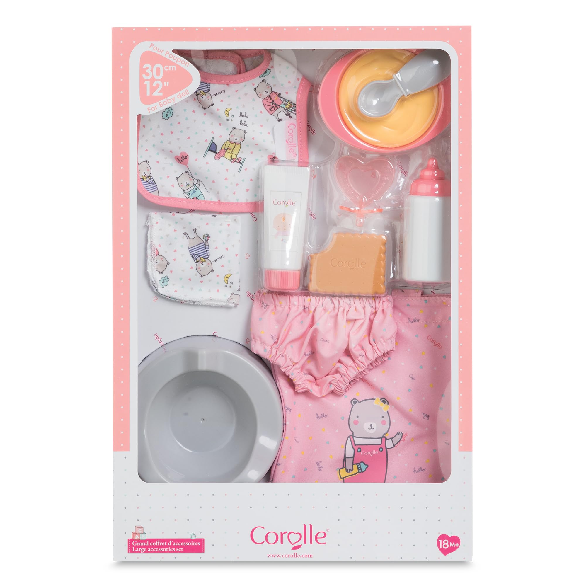 corolle-mon-premier-poupon-coffret-accessoires-30-cm-11-pi-ces-rose image 5