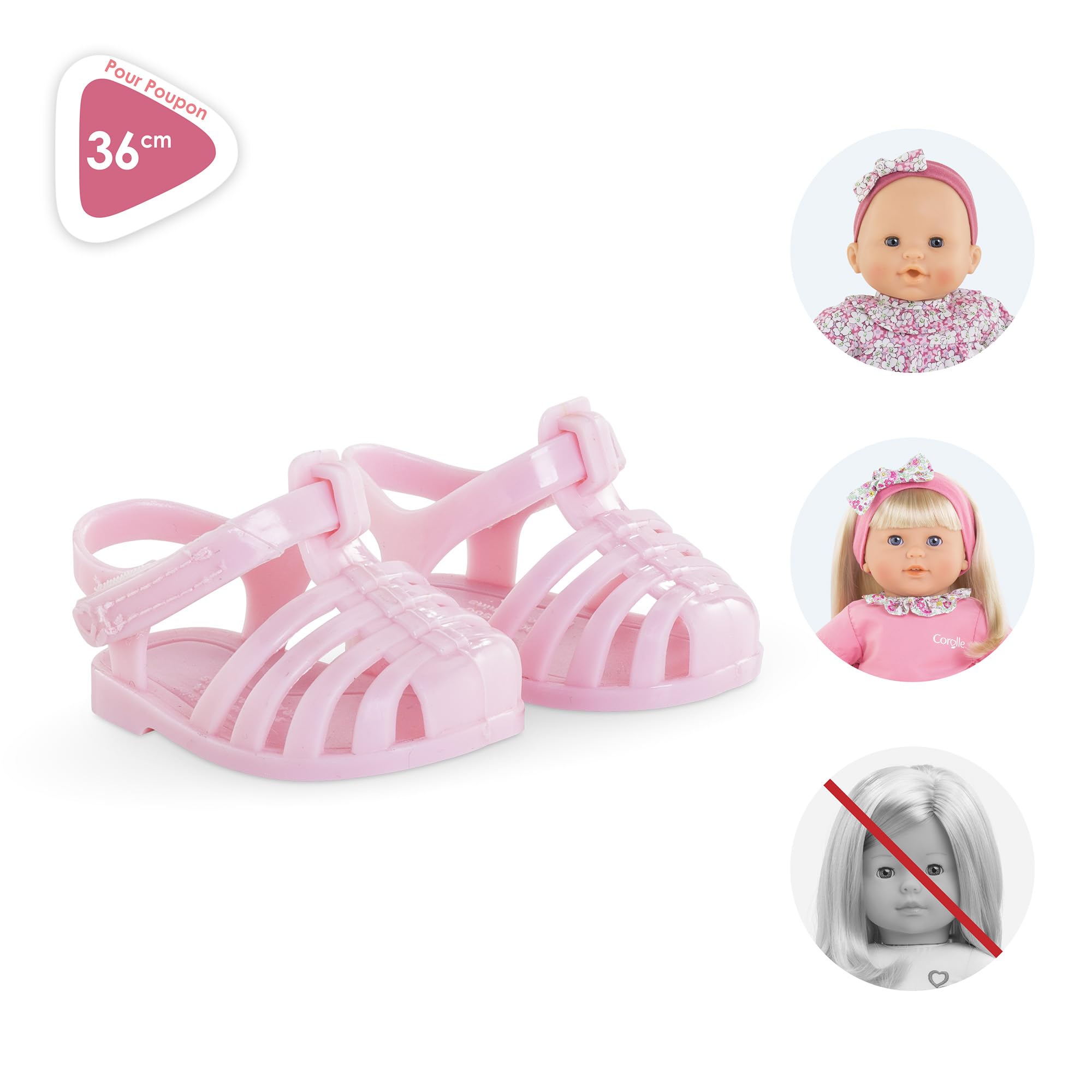 corolle-mon-grand-poupon-sandales-roses-chaussures-poupon-36-cm image 2