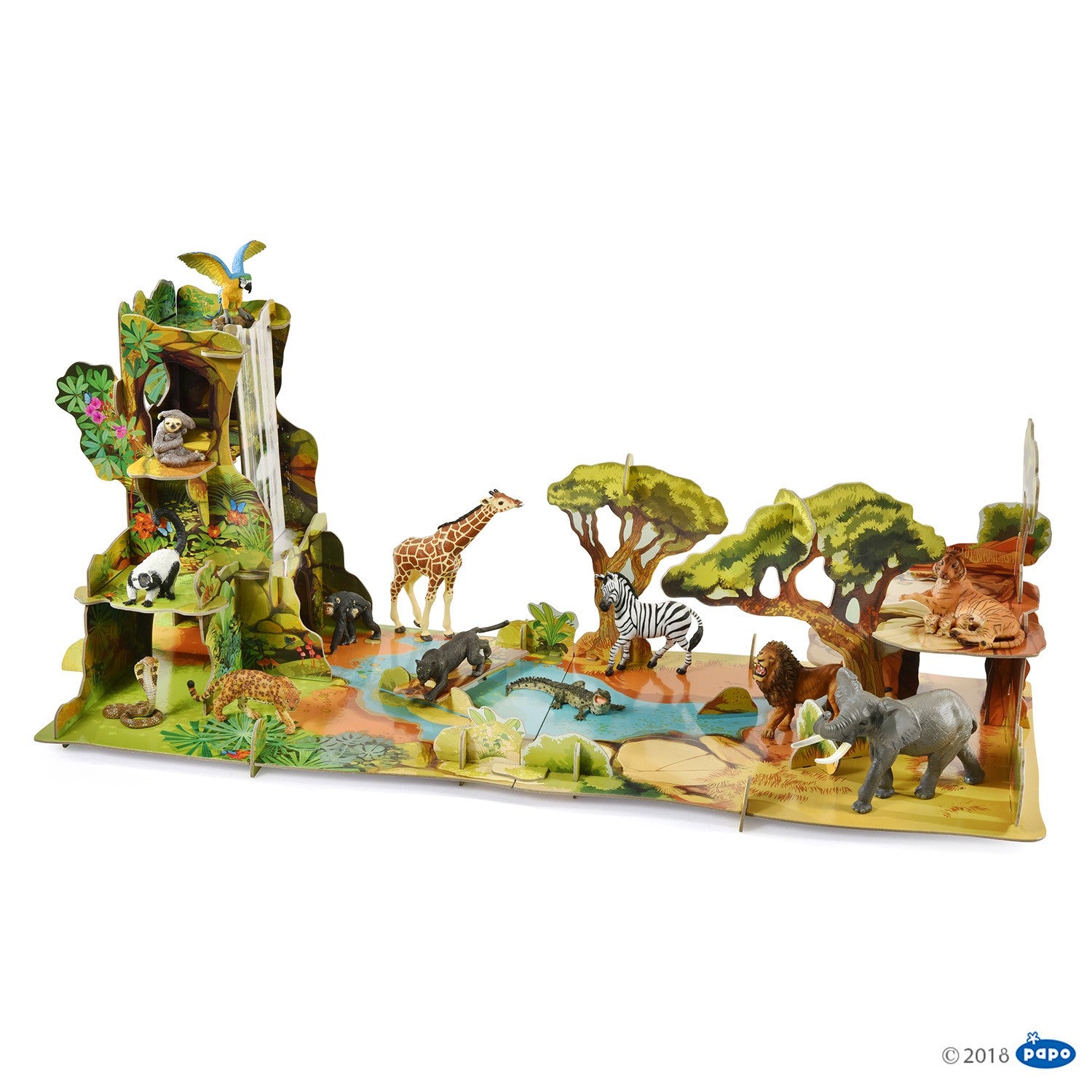 papo-wildlife-la-savane-d-cor-carton-xxl-isiplay image 3
