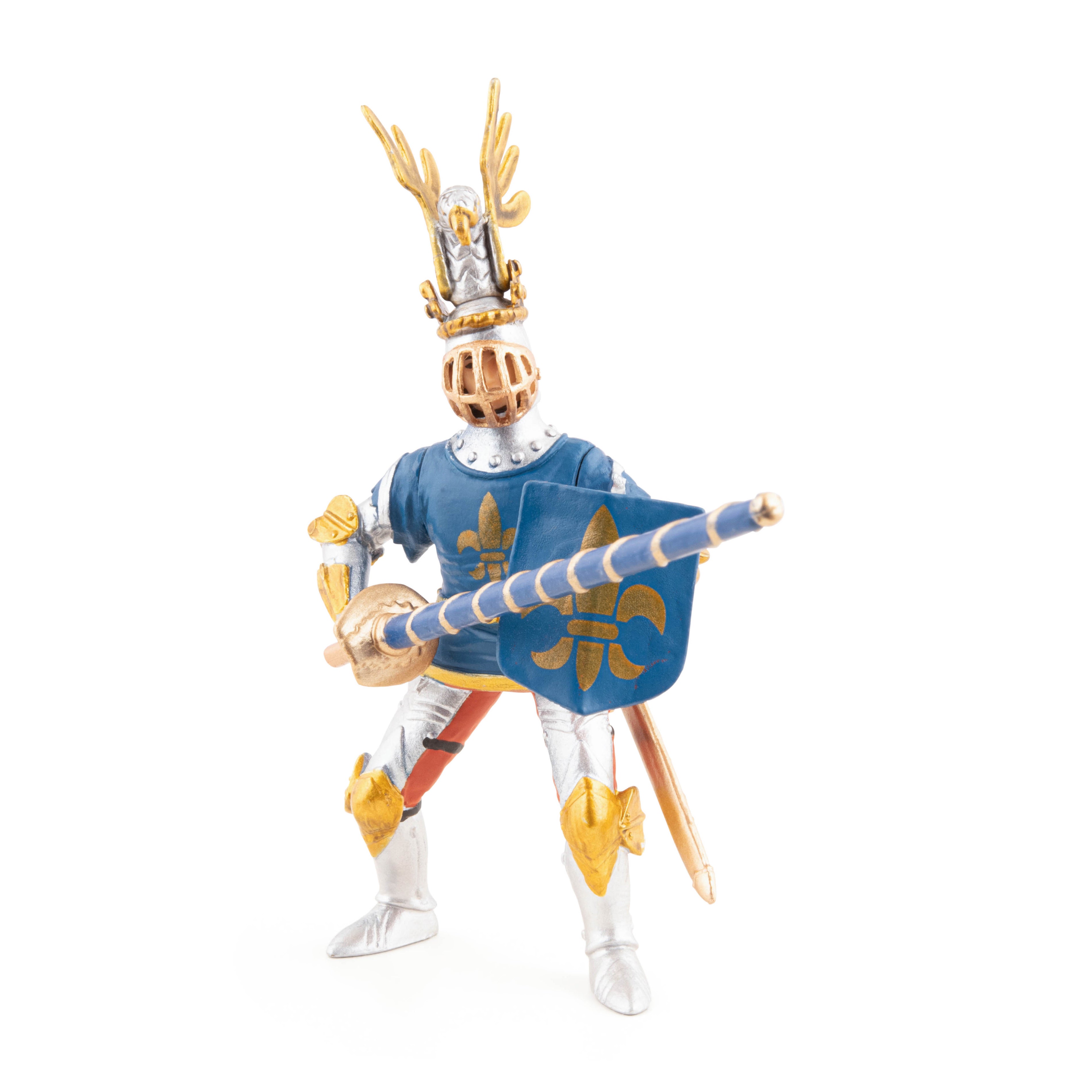 papo-medieval-chevalier-bleu-fleur-de-lys-figurine-ch-teau image 4