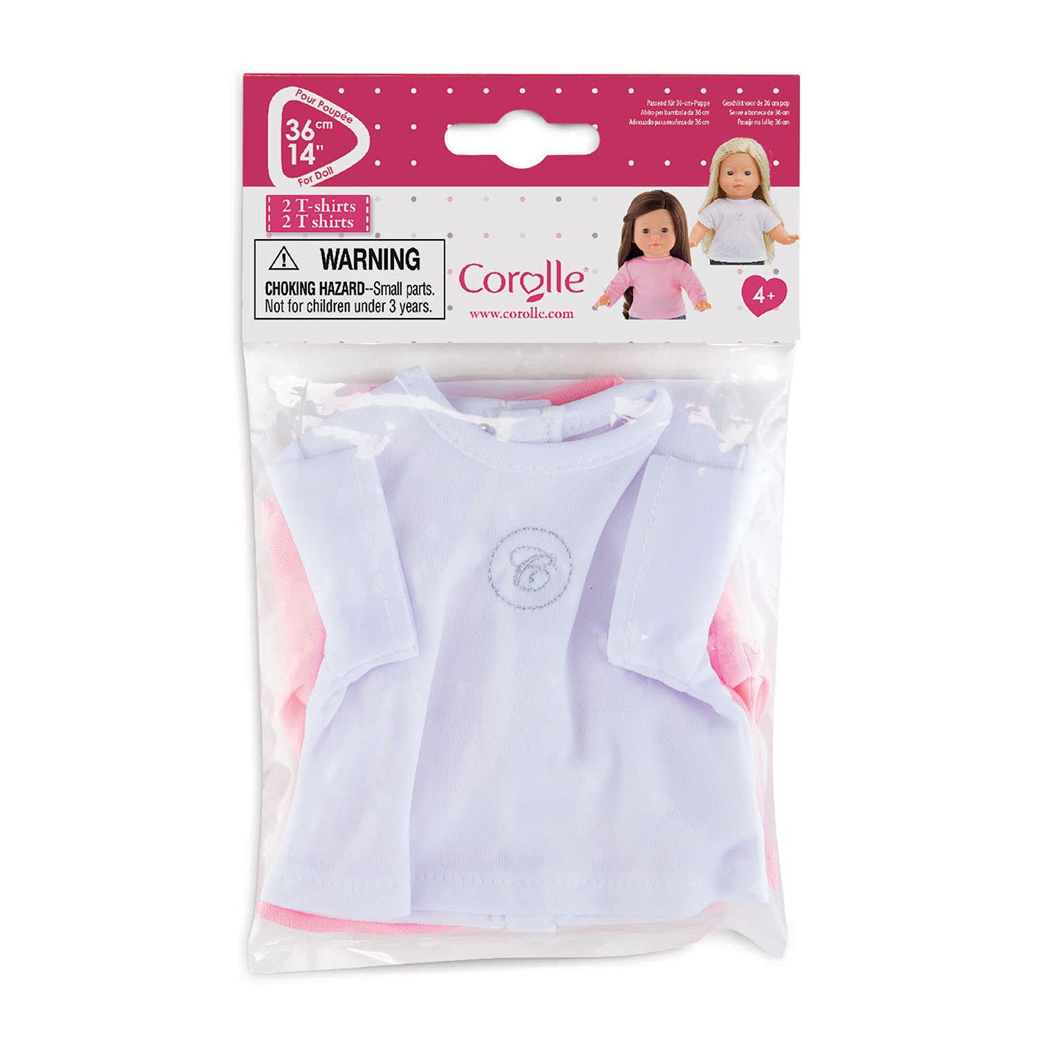 corolle-ma-corolle-2-t-shirts-v-tement-poup-e-36-cm-rose image 2