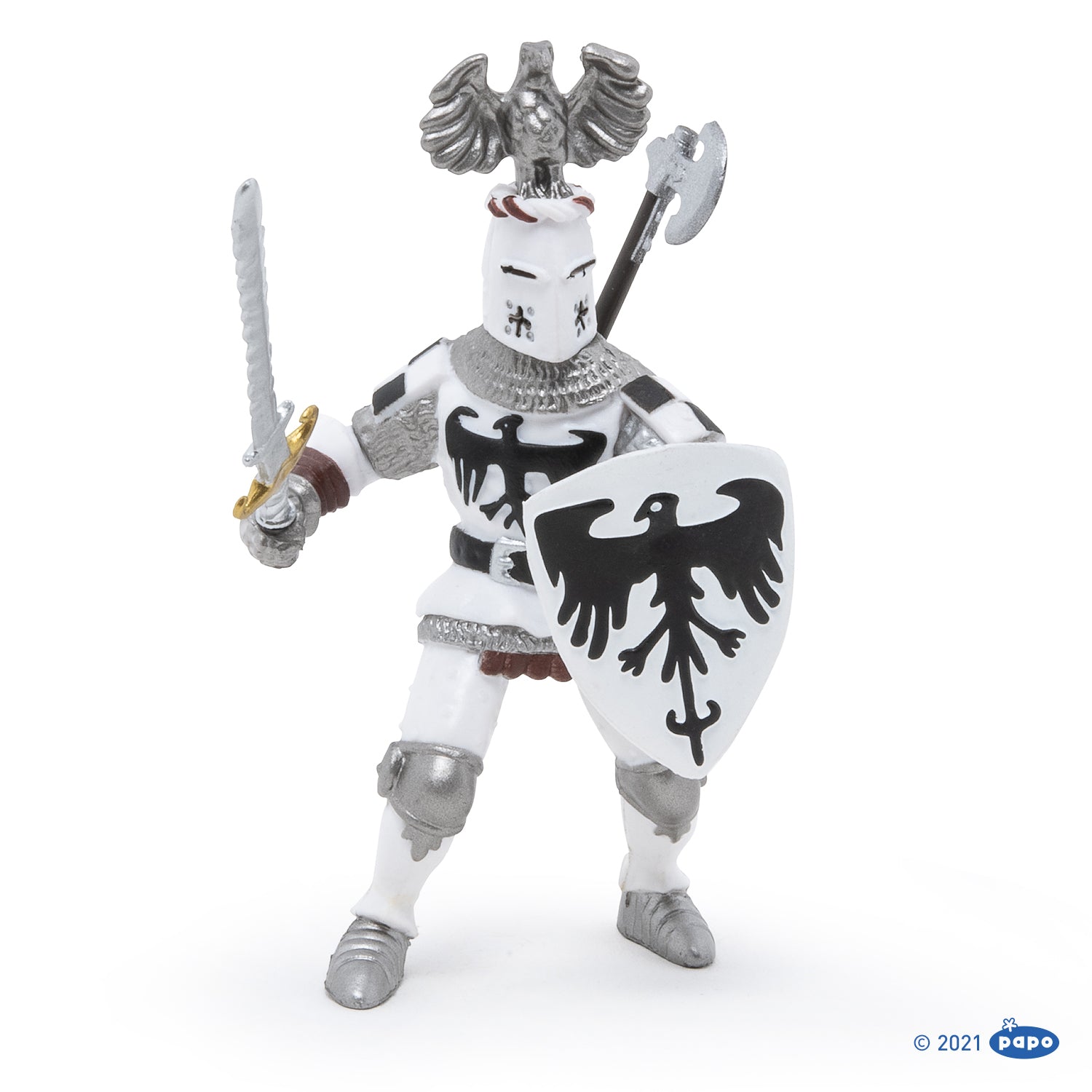 papo-medieval-figurine-chevalier-blanc-au-cimier image 2
