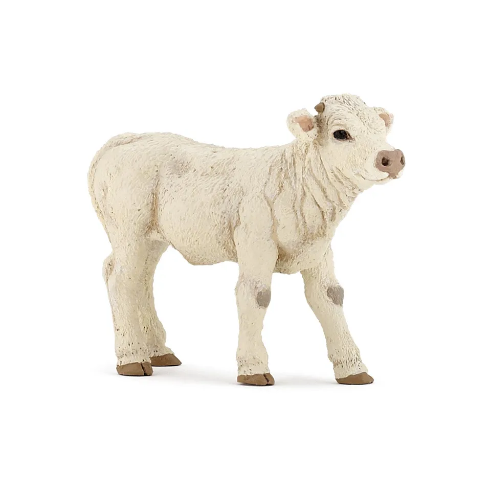 papo-farmyard-friends-figurine-veau-charolais-ferme image 1