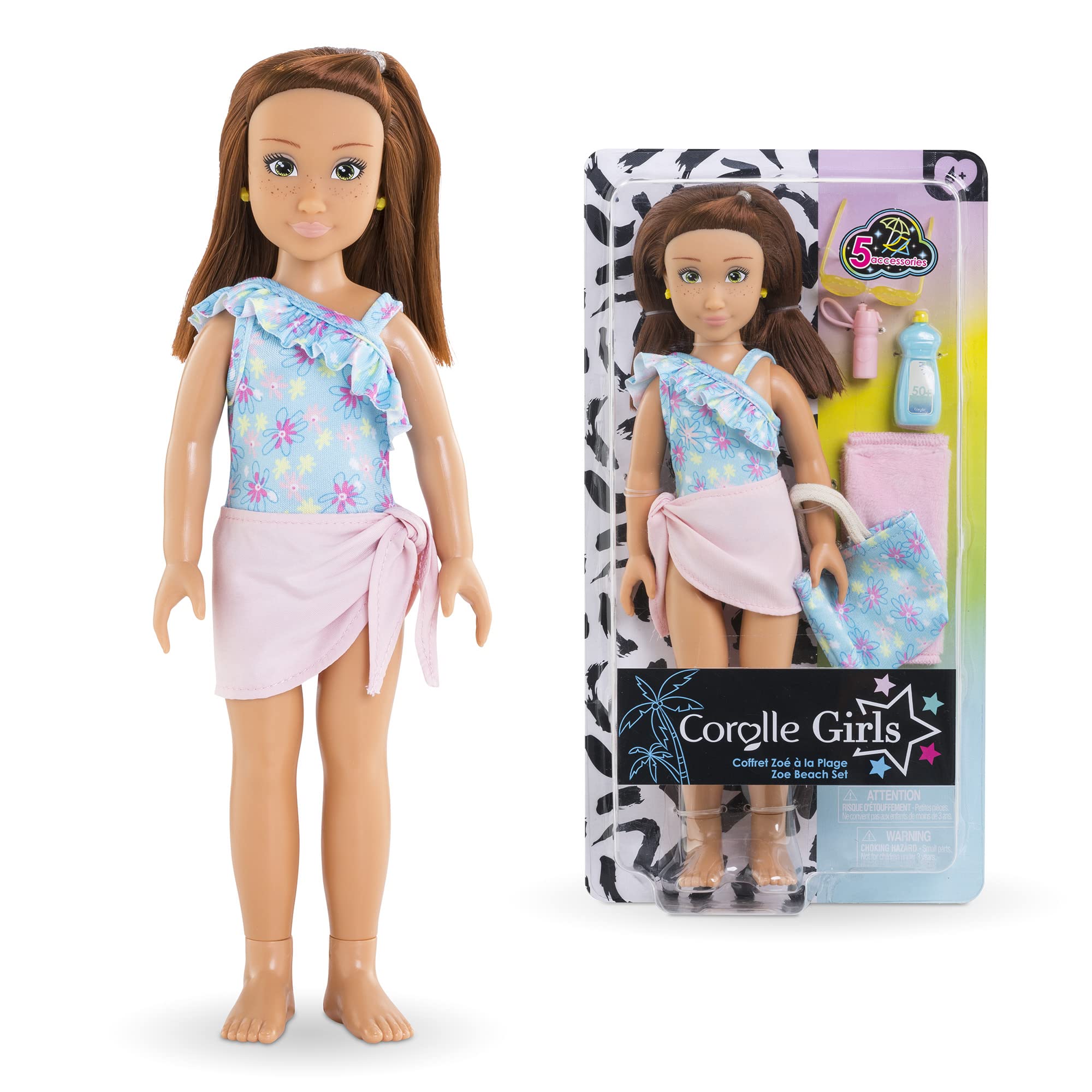 corolle-girls-coffret-zo-la-plage-poup-e-28cm-5-accessoires image 1