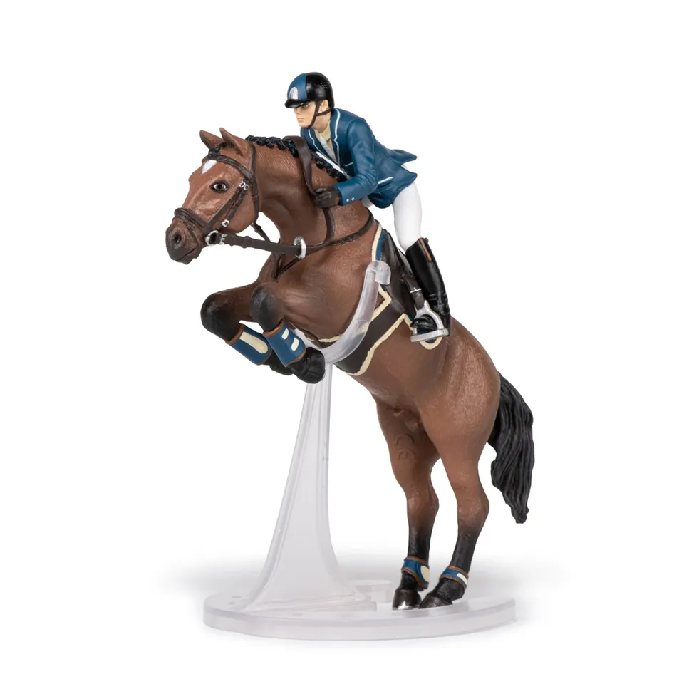 papo-horses-cheval-saut-d-obstacle-et-cavalier-figurine-jumping image 1