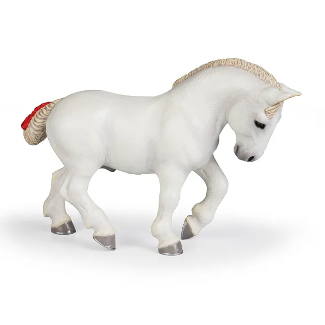 papo-chevaux-percheron-blanc-figurine-cheval-de-trait image 1