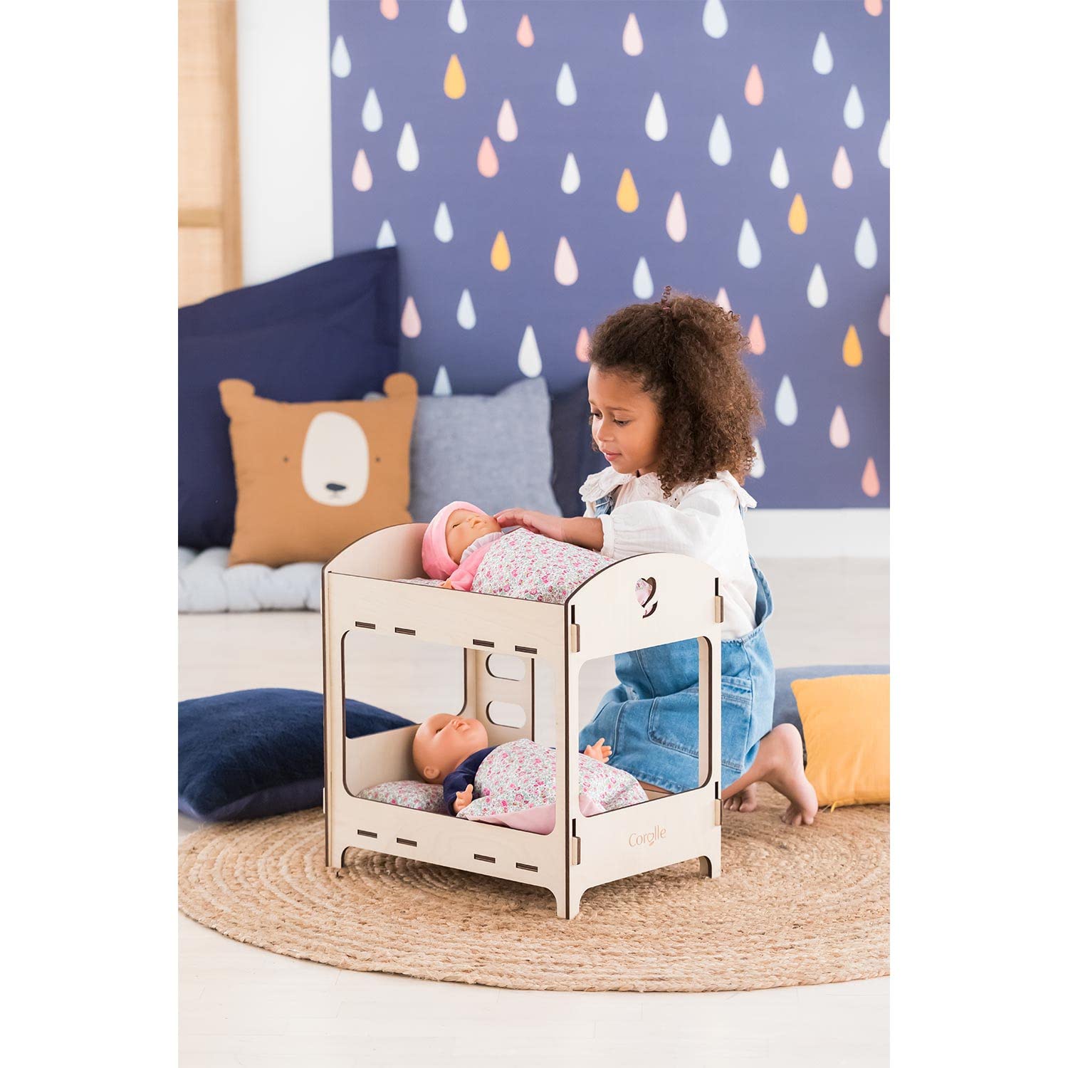 corolle-mon-grand-poupon-lits-superpos-s-bois-30-36-cm-couvertures image 4