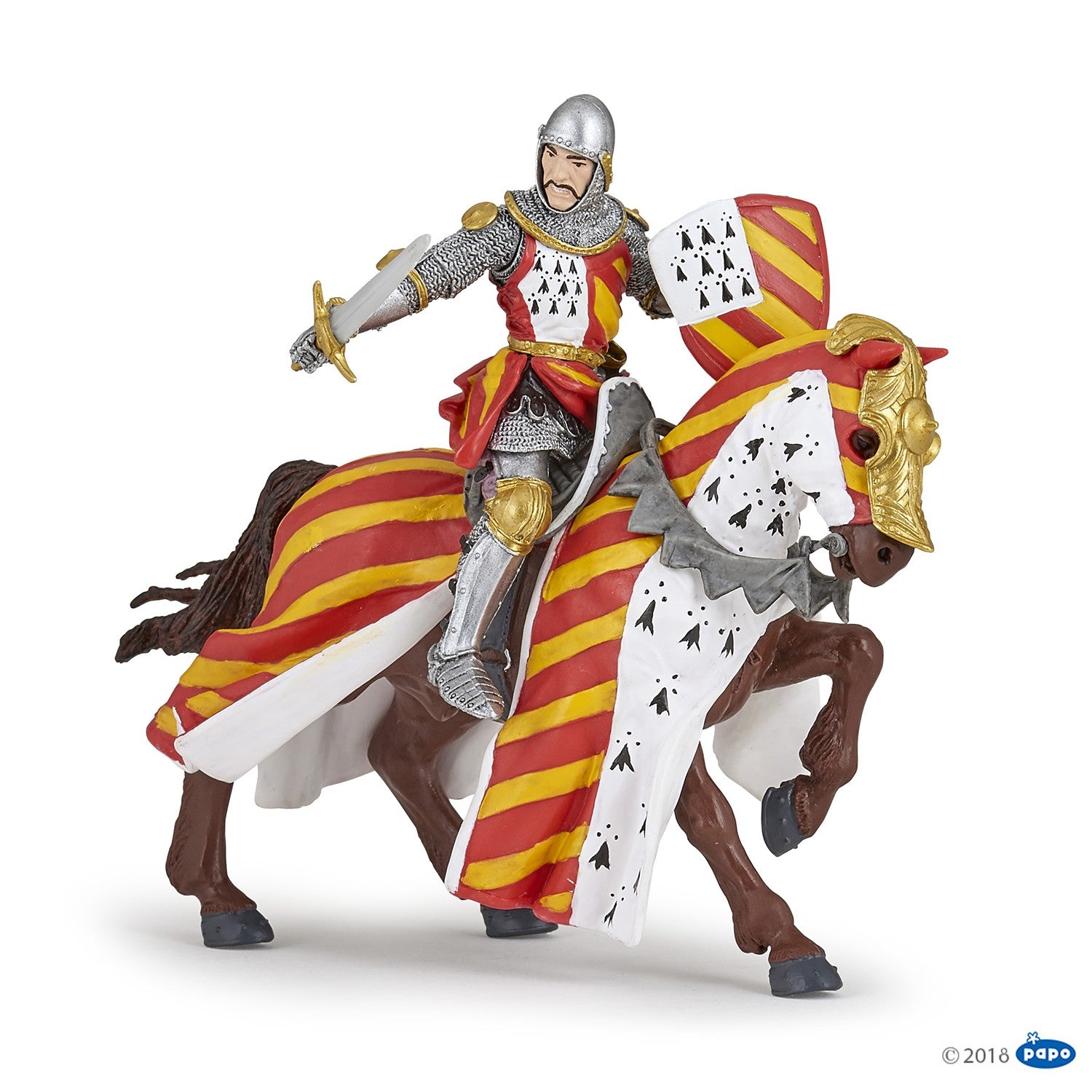 papo-medieval-cheval-de-tournoi-figurine-chevalier image 2