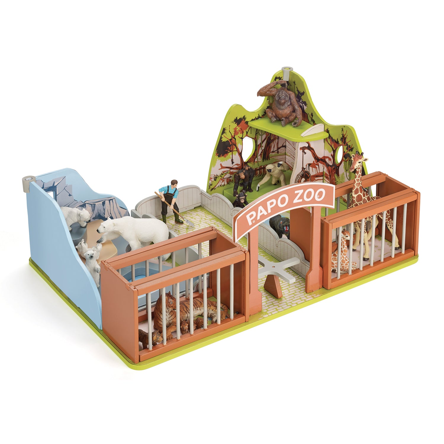 papo-wildlife-le-zoo-d-cor-bois-modulable image 1