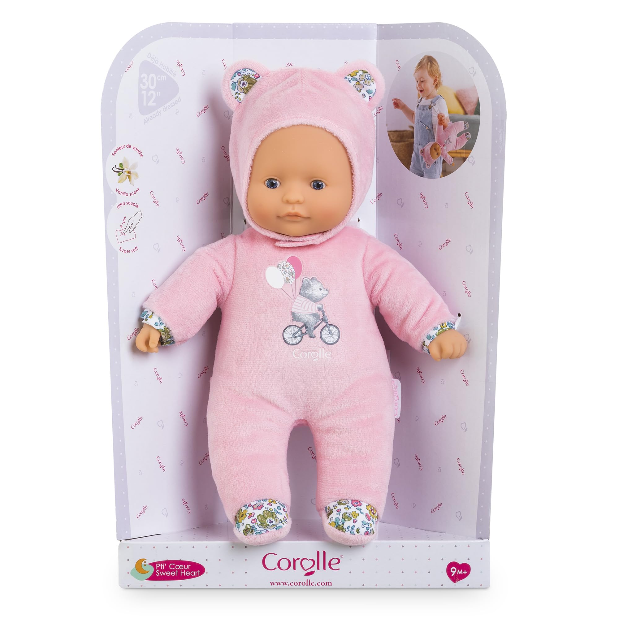 corolle-mon-doudou-pti-c-ur-ours-rose-poupon-30-cm-9-mois image 7