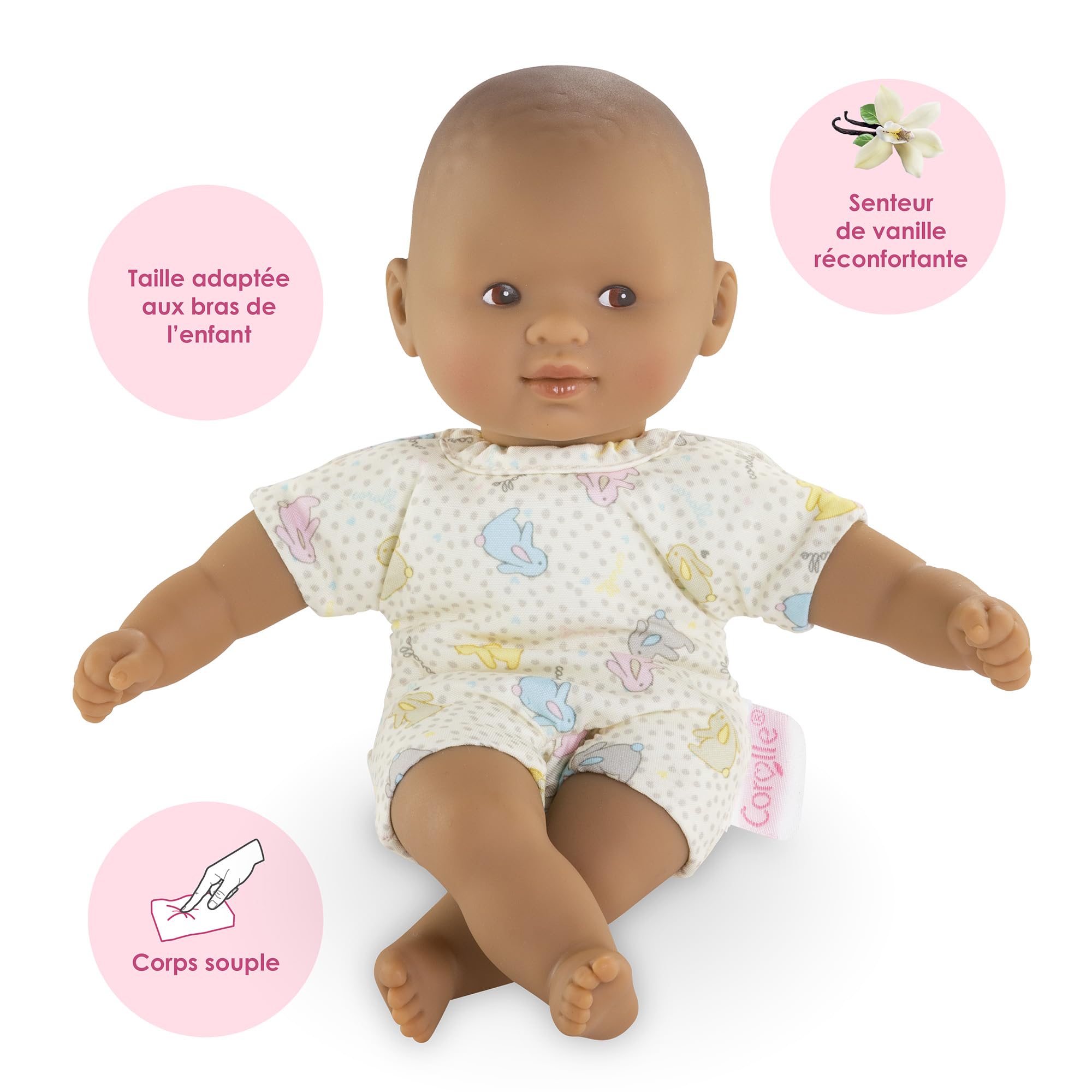 corolle-mon-premier-mini-calin-lapin-poupon-20-cm-yeux-marron image 3