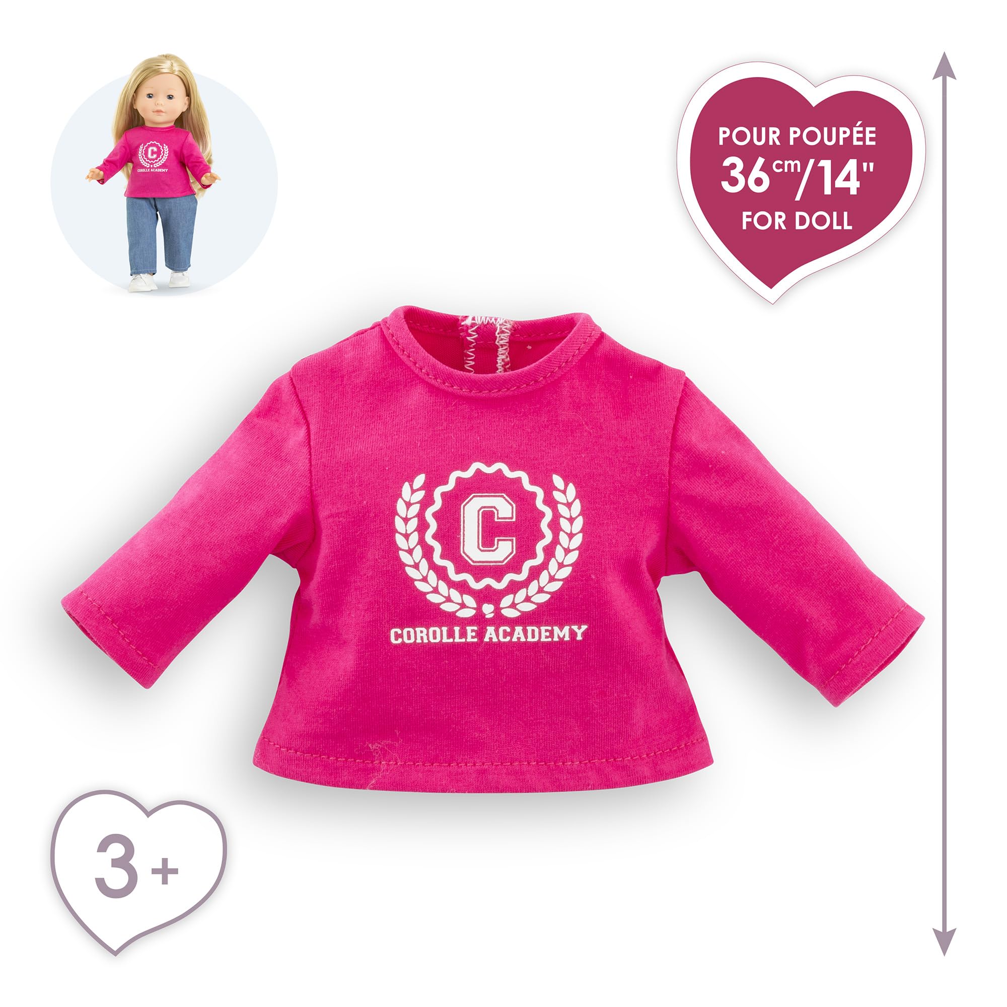 corolle-ma-corolle-t-shirt-fuchsia-academy-poup-e-36-cm image 2