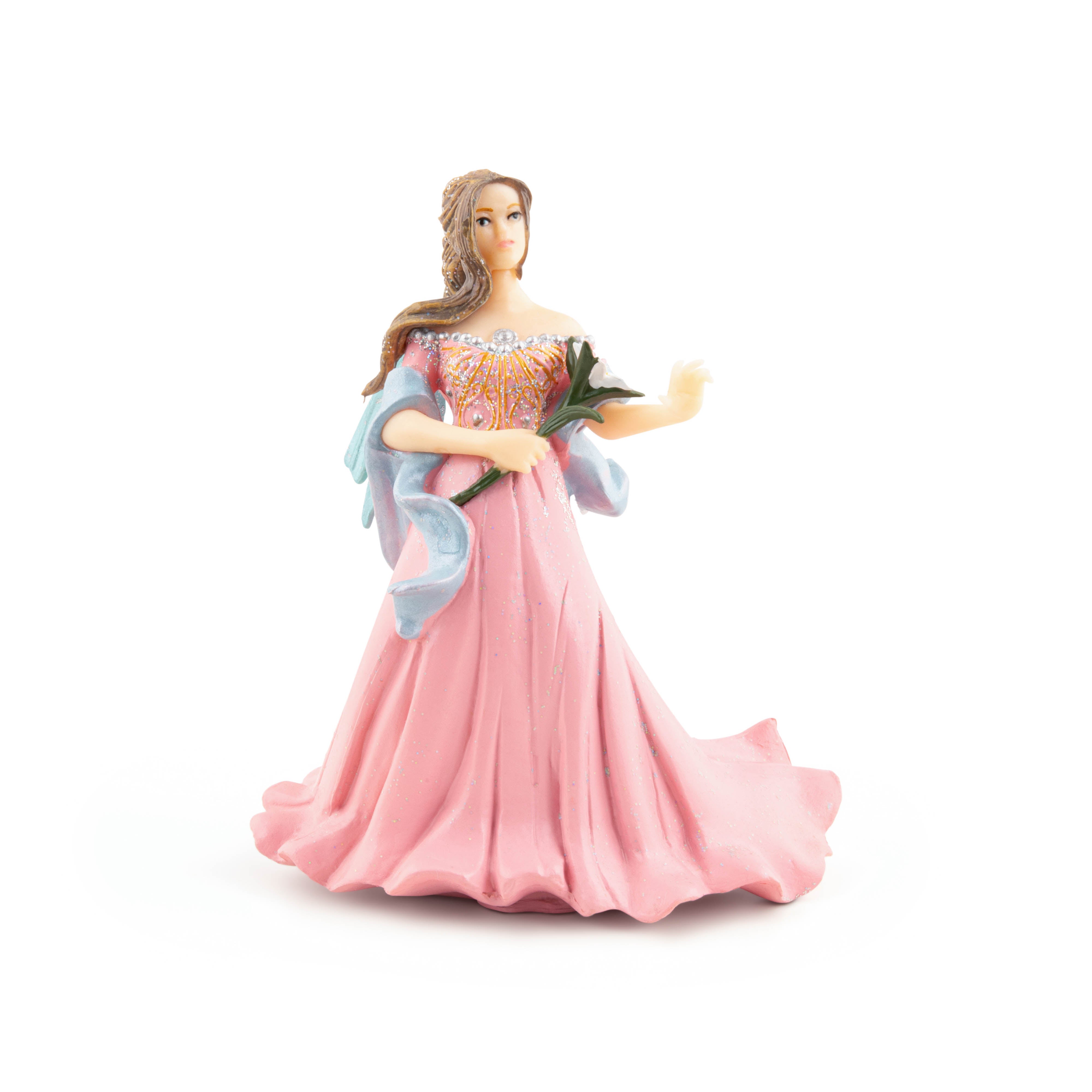 papo-the-enchanted-world-elfe-rose-au-lys-figurine-robe-rose image 1