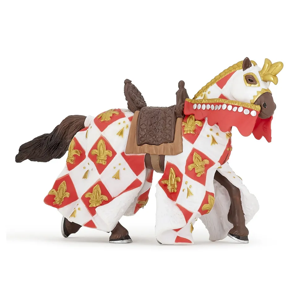 papo-medieval-cheval-blanc-fleur-de-lys-figurine image 1