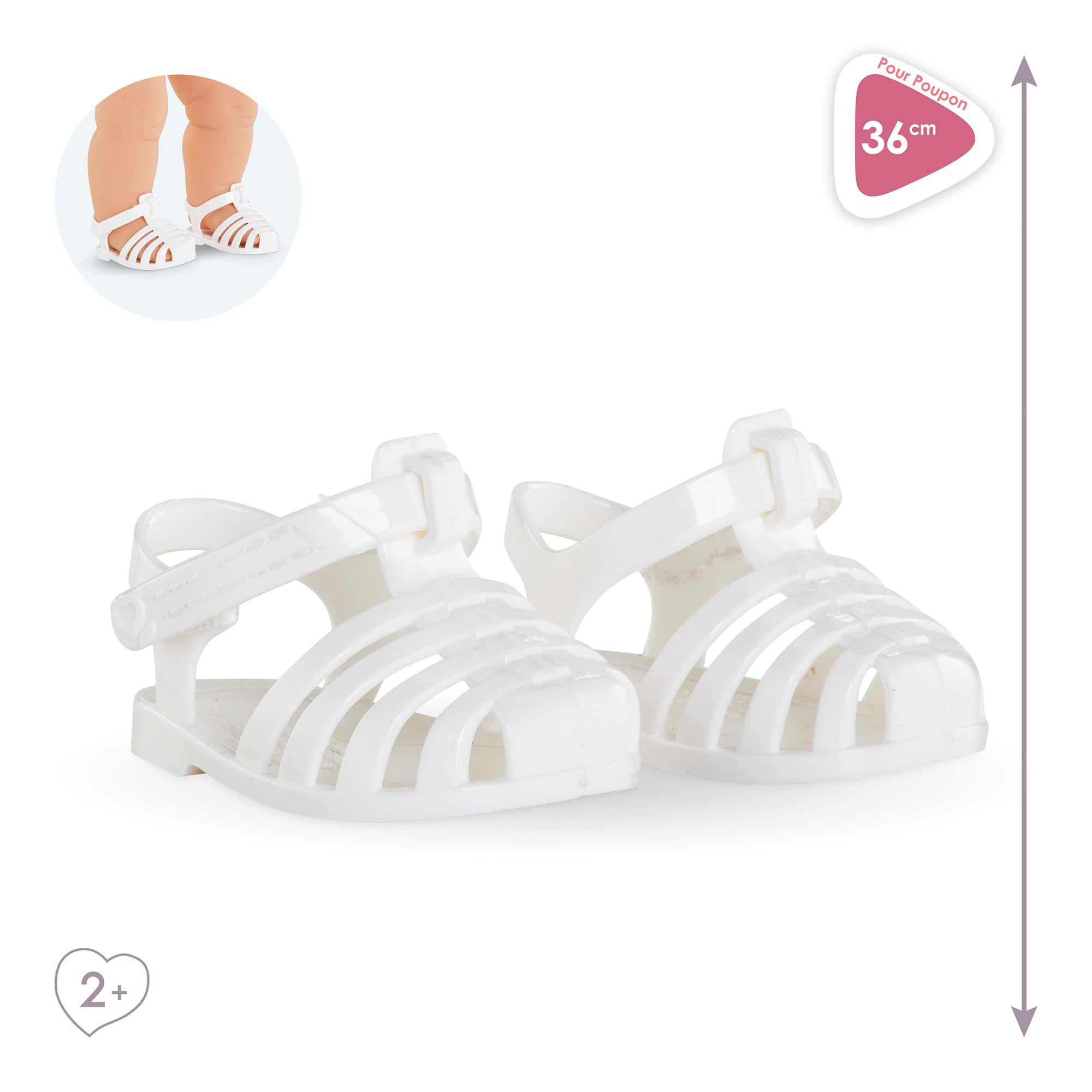 mon-grand-poupon-sandales-blanches-chaussures-poupon-36-cm image 2