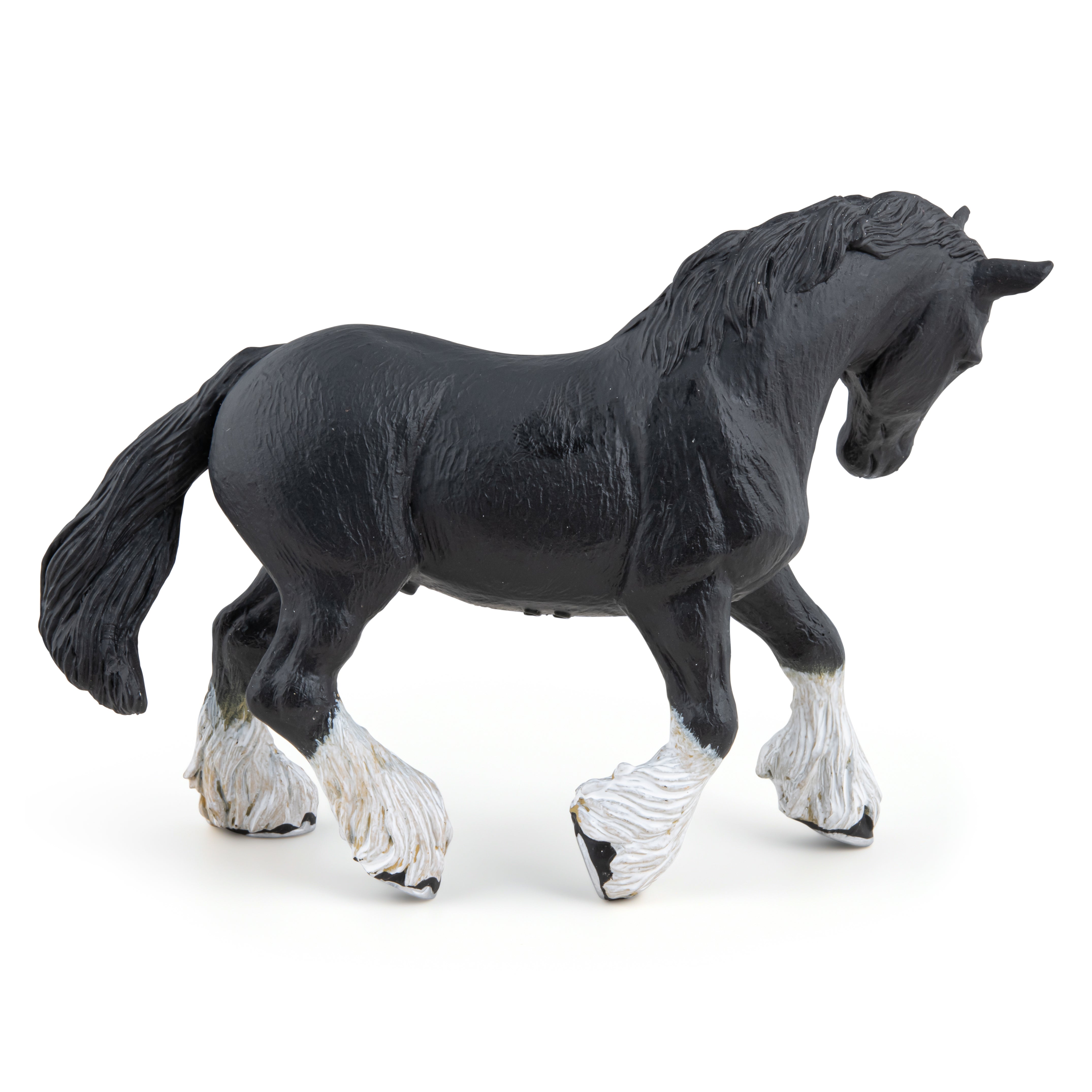papo-figurine-etalon-shire-noir-cheval-de-trait image 2