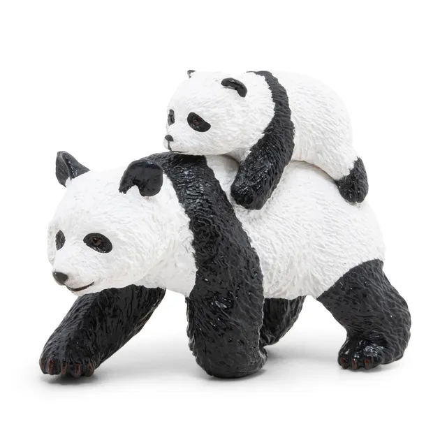 papo-wildlife-figurine-panda-et-son-b-b-animaux-noir-blanc image 1