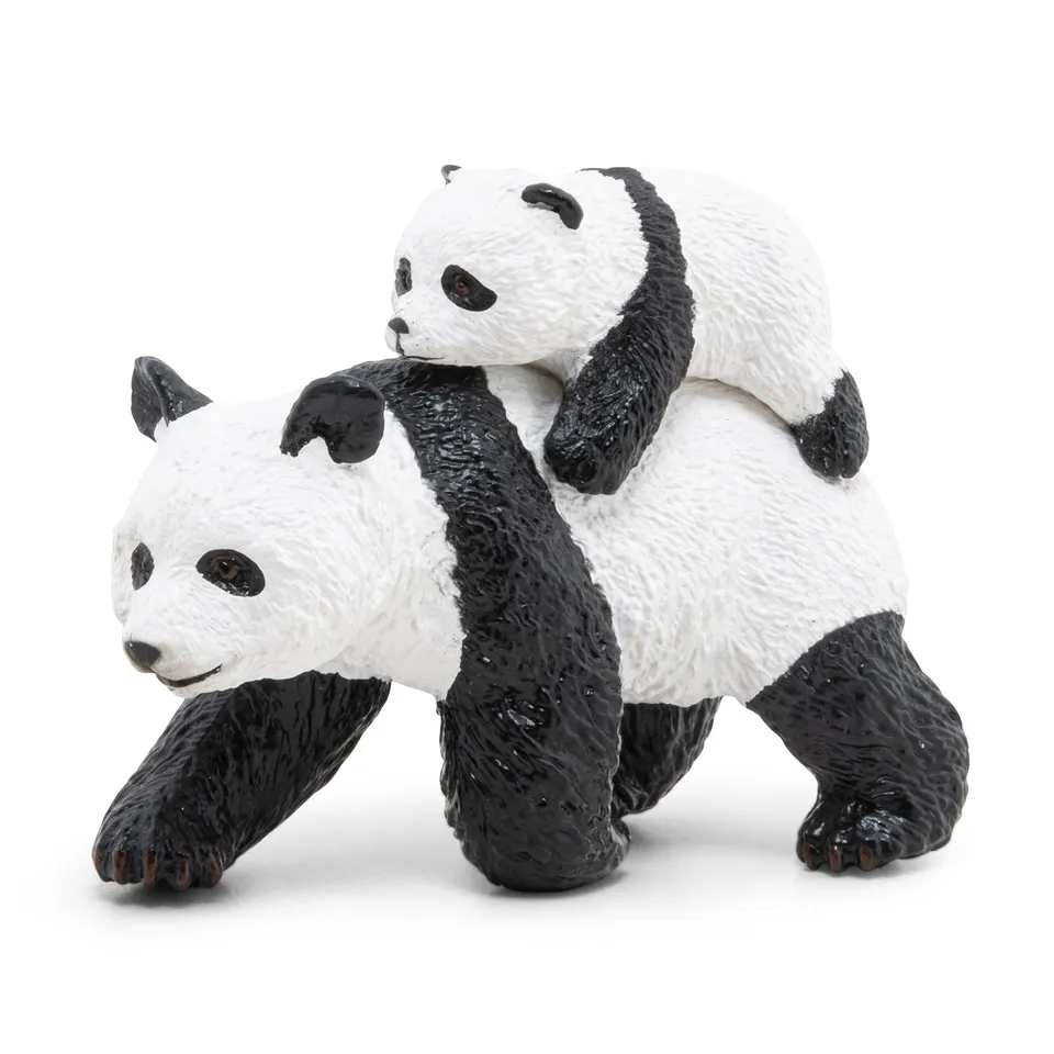 papo-wildlife-figurine-panda-et-son-b-b-animaux-noir-blanc image 1