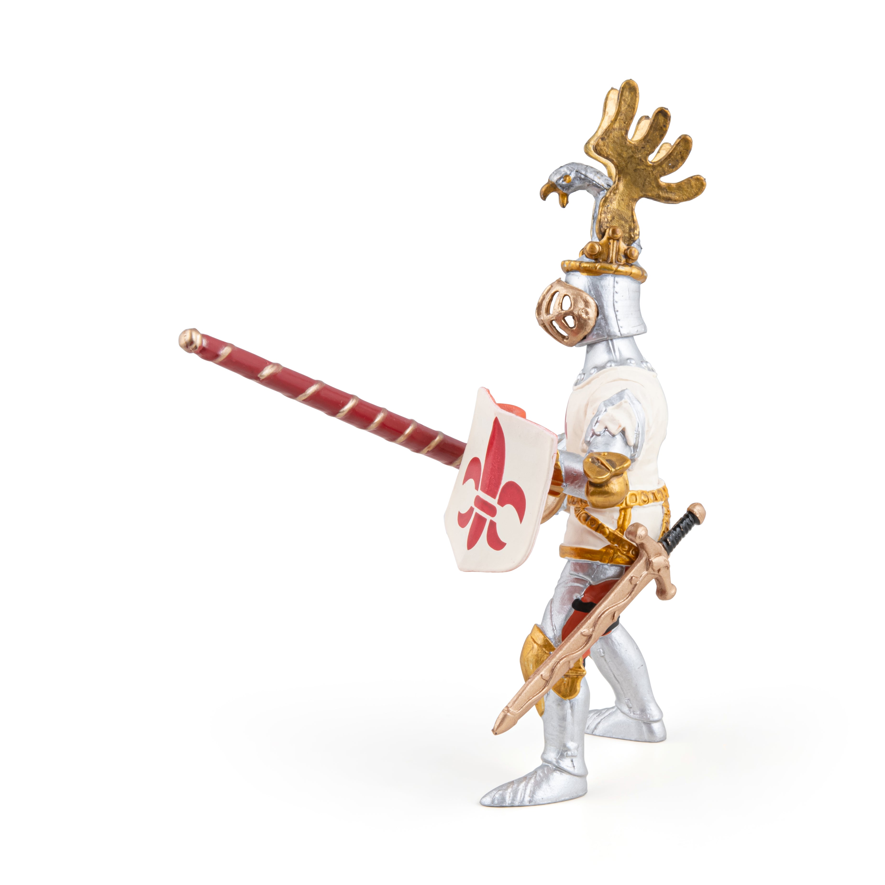papo-medieval-chevalier-blanc-figurine-fleur-de-lys image 3