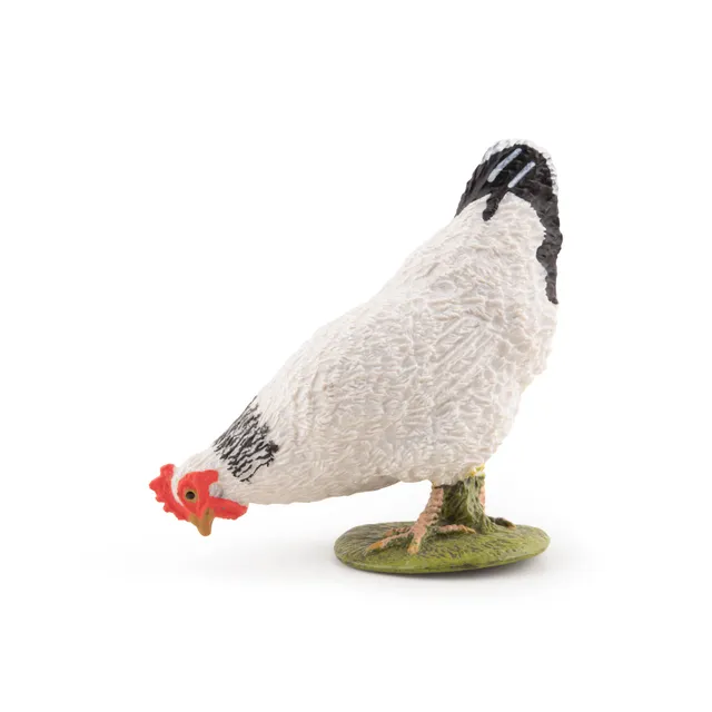 papo-farmyard-friends-poule-blanche-picorant-figurine image 1