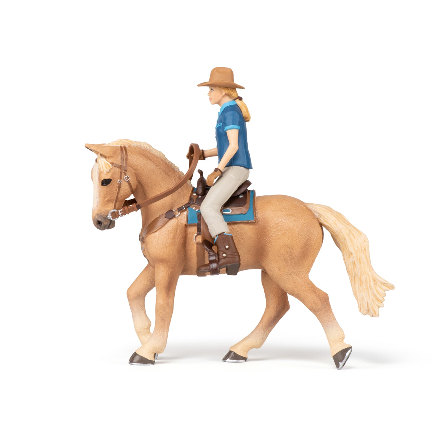 papo-horses-cheval-western-et-sa-cavali-re-figurine-ranch image 2