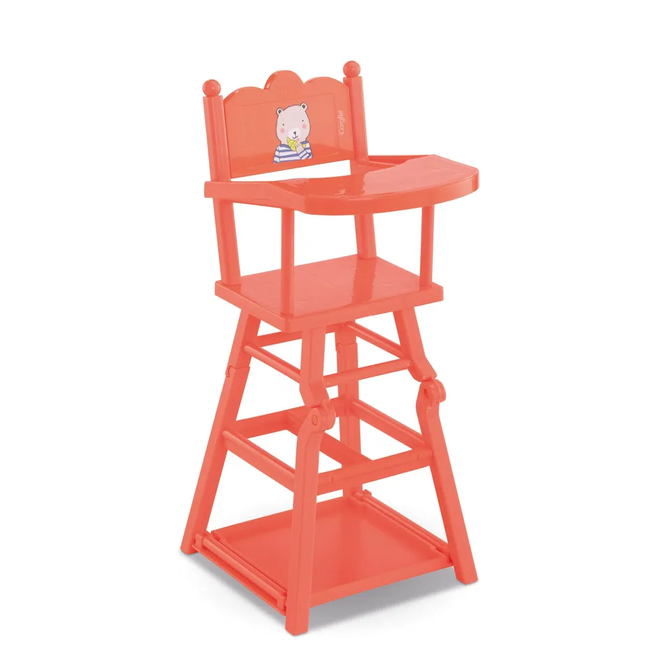 corolle-mon-grand-chaise-haute-accessoire-poupon-36-42cm-corail image 1