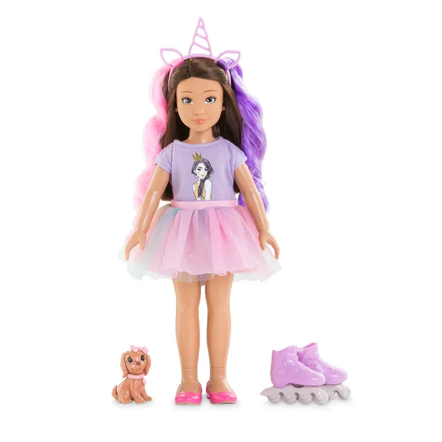 corolle-girls-luna-licorne-poup-e-mannequin-28-cm-avec-rollers image 1