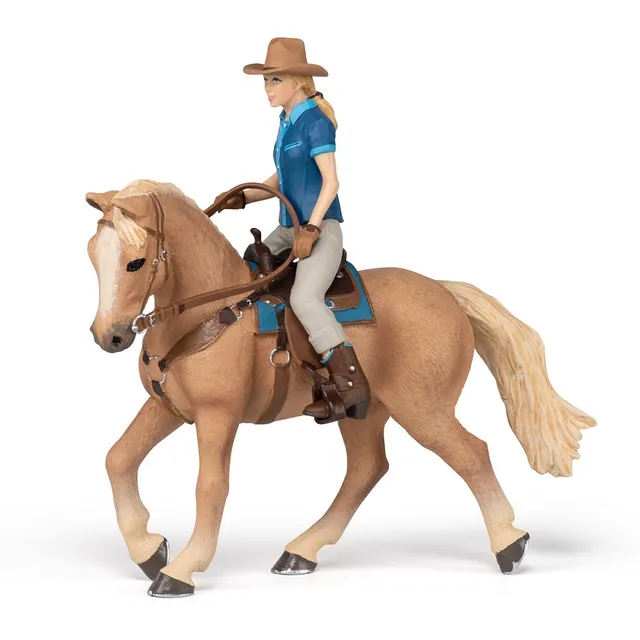 papo-horses-cheval-western-et-sa-cavali-re-figurine-ranch image 1