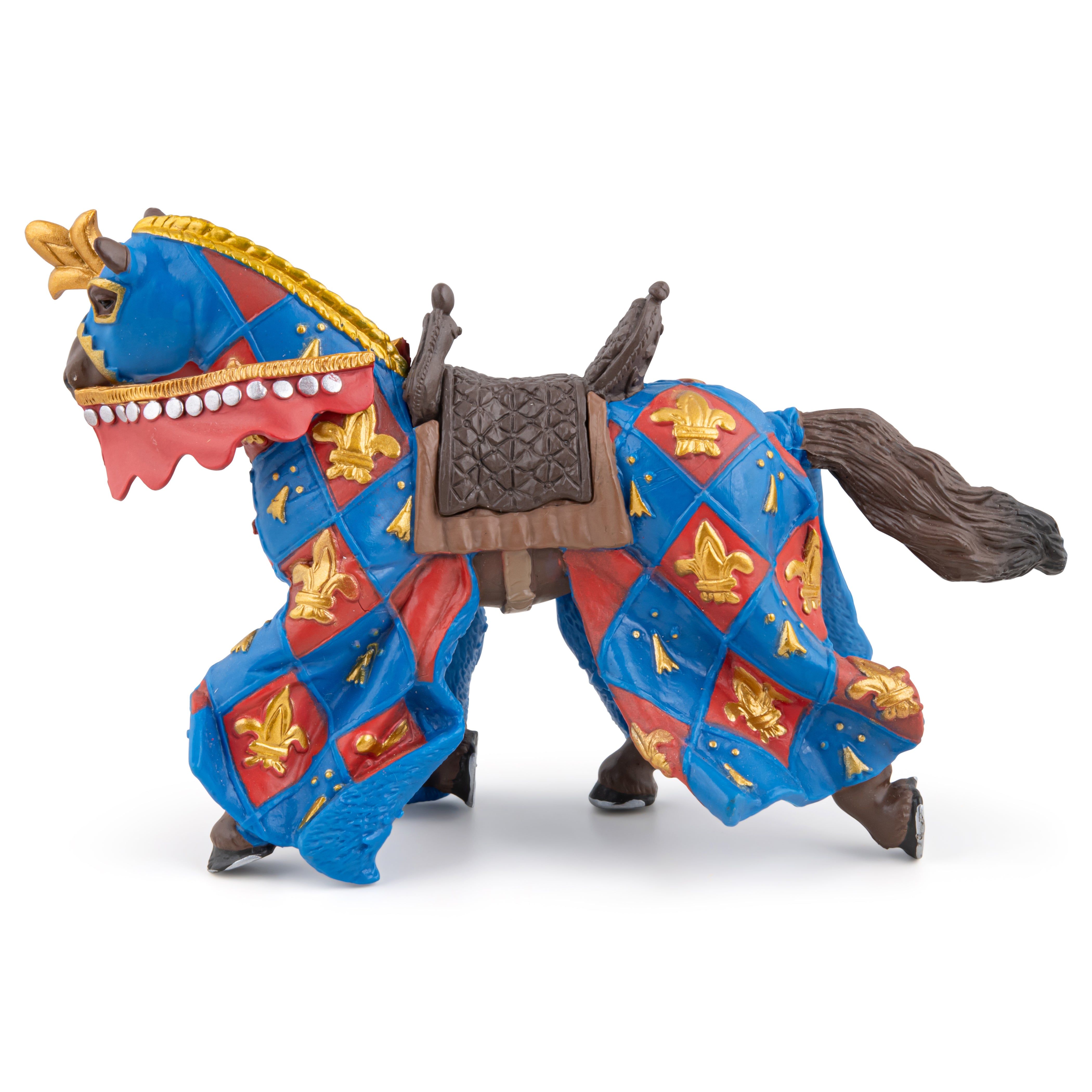 papo-medieval-cheval-bleu-fleur-de-lys-figurine-destrier image 6