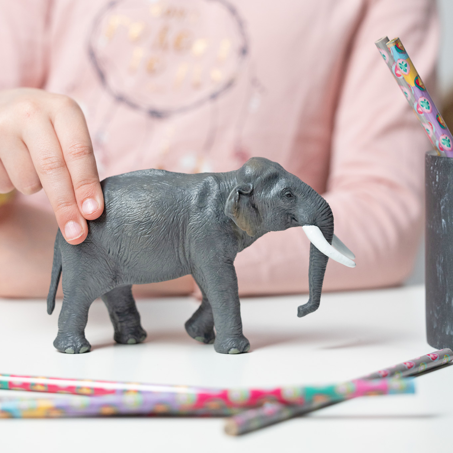 papo-wildlife-el-phant-d-asie-figurine-savane-trompe image 2