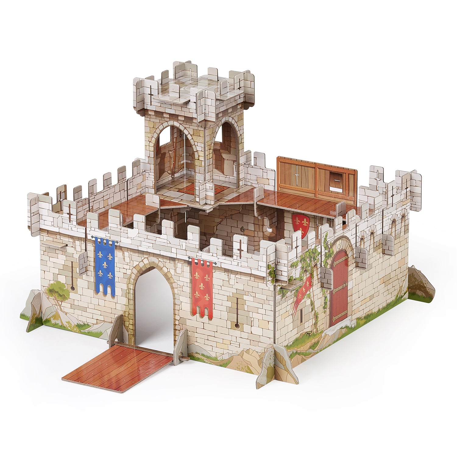 papo-medieval-ch-teau-du-prince-philippe-jouet-carton-pont-levis image 2