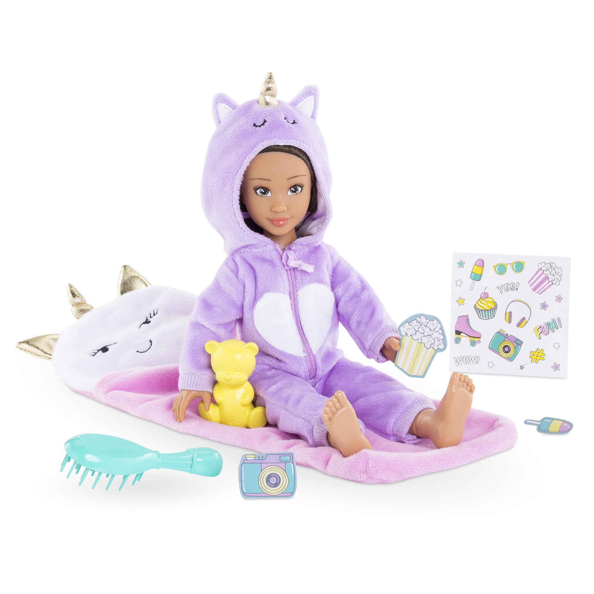corolle-girls-luna-pyjama-party-poup-e-28-cm-coffret-9-accessoires image 7