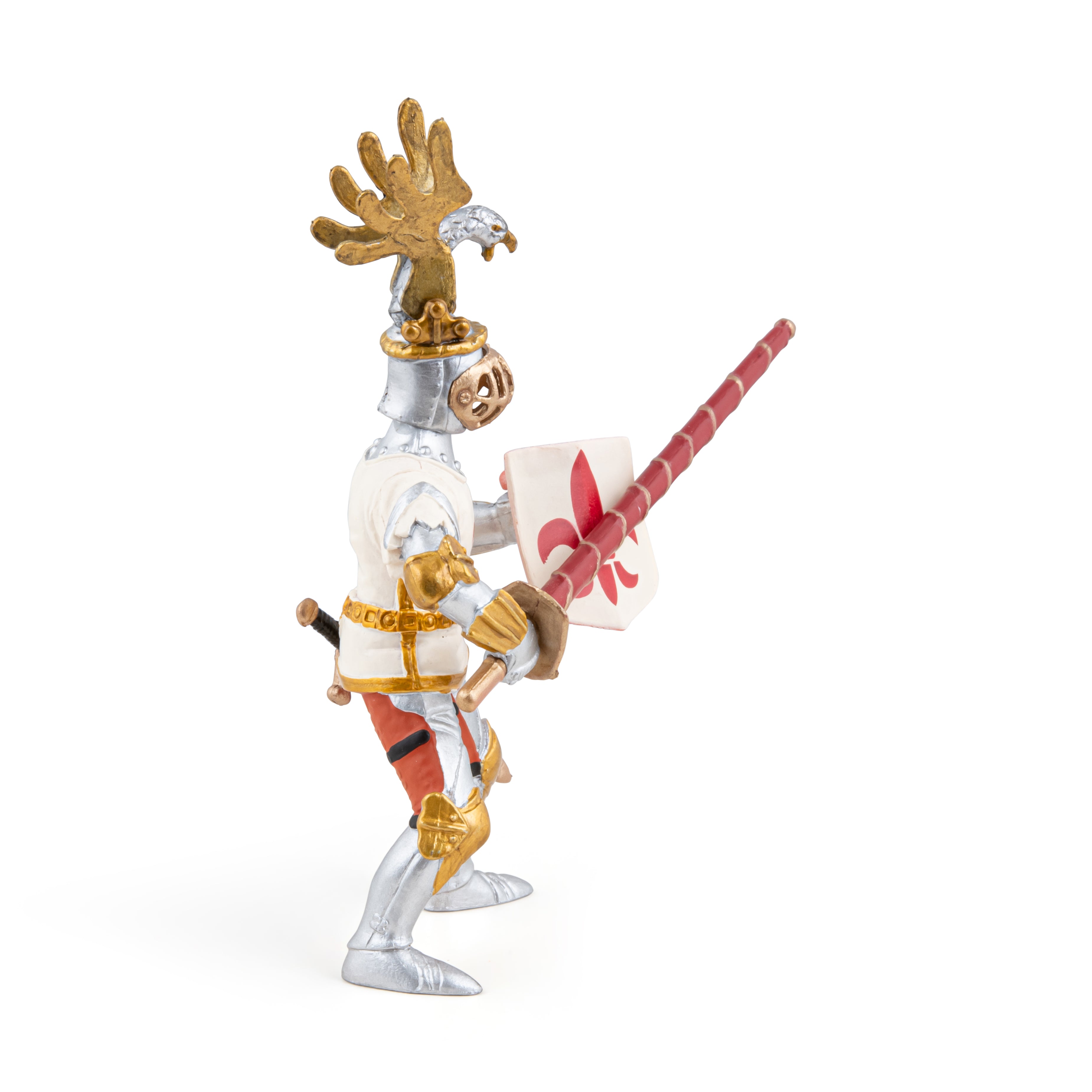 papo-medieval-chevalier-blanc-figurine-fleur-de-lys image 5